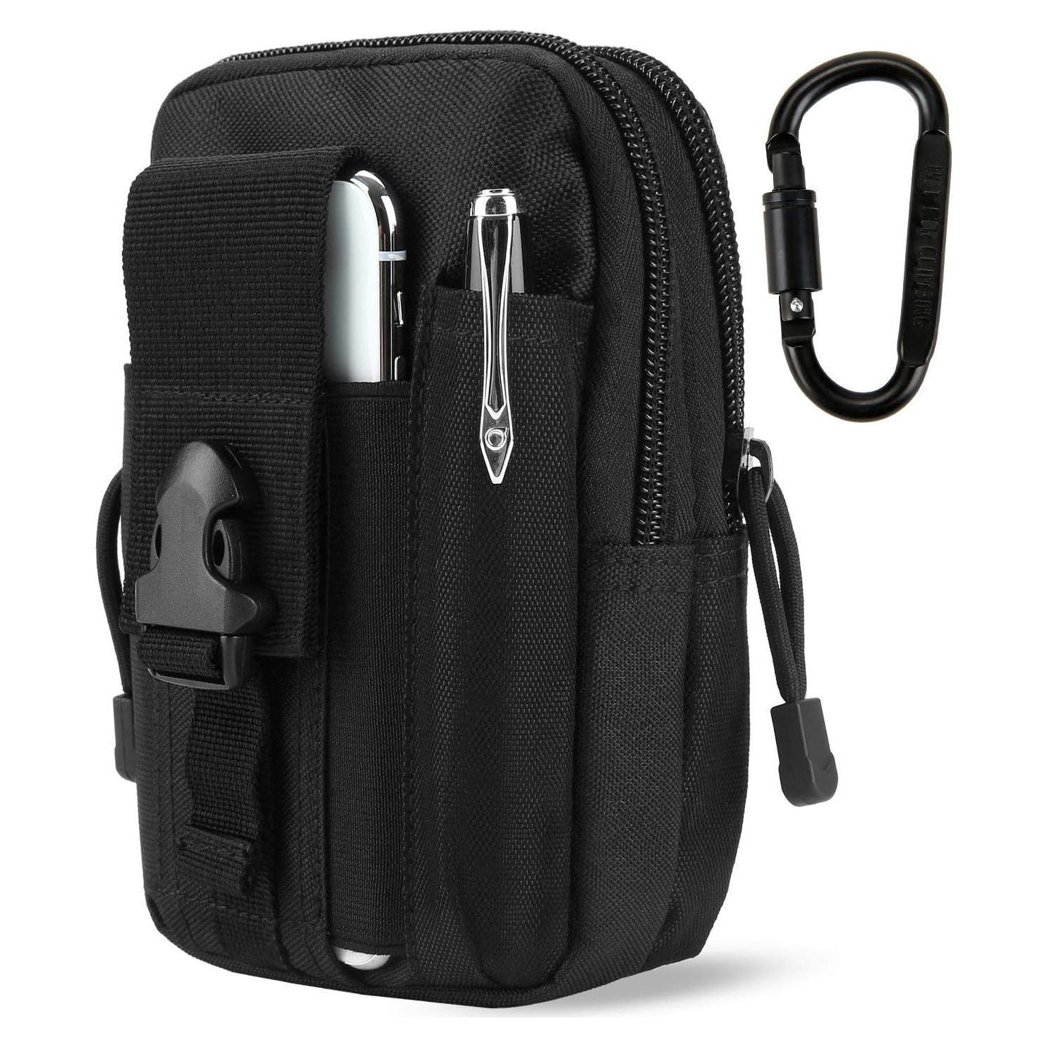 Bolsa de Cintura Táctica DOUNTO Molle Negra 17.3x12.2cm