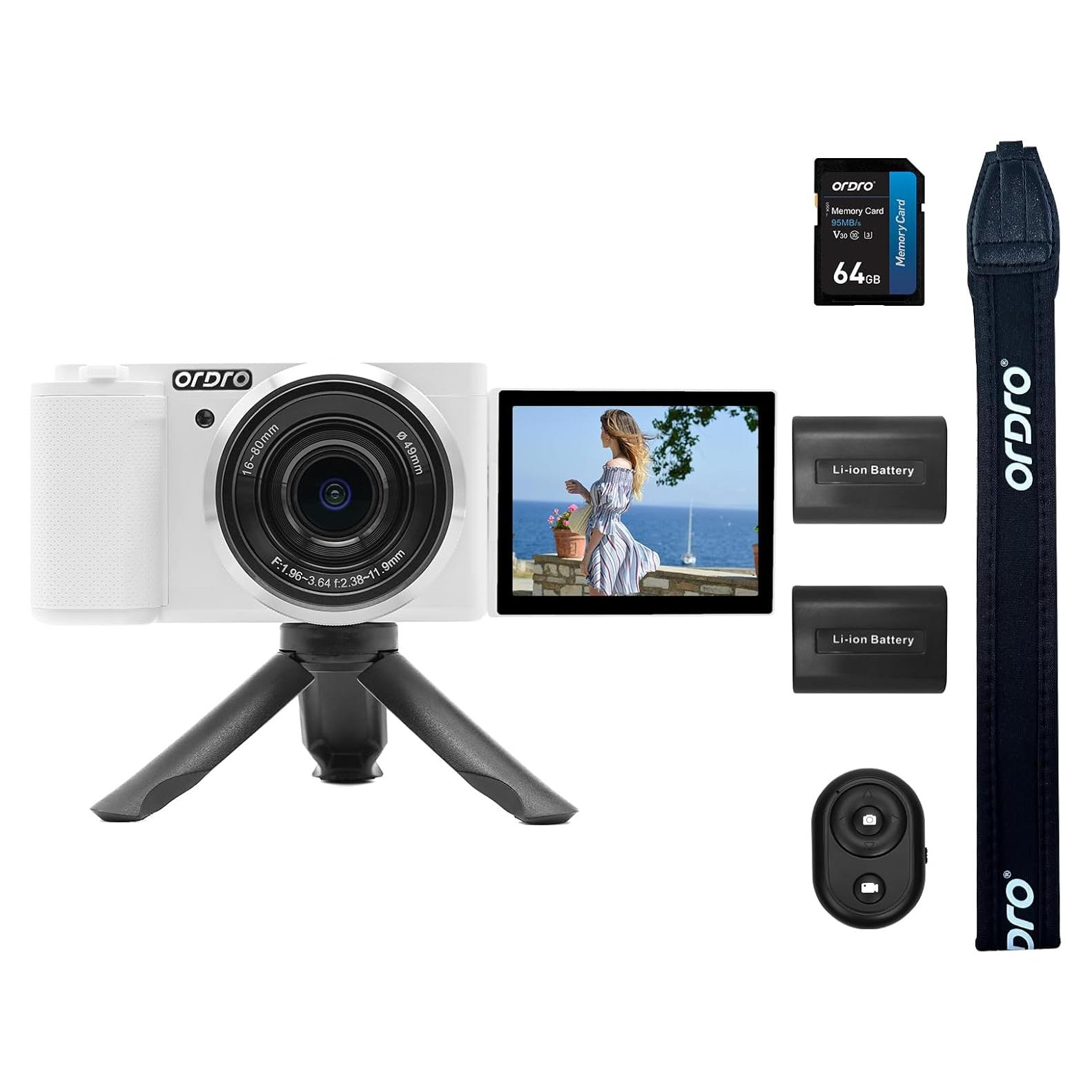 G930 5K Digital Camera for Content Creators Vloggers and Photography with 5X Optical Zoom, Auto-Focus and Wide Angle (White)