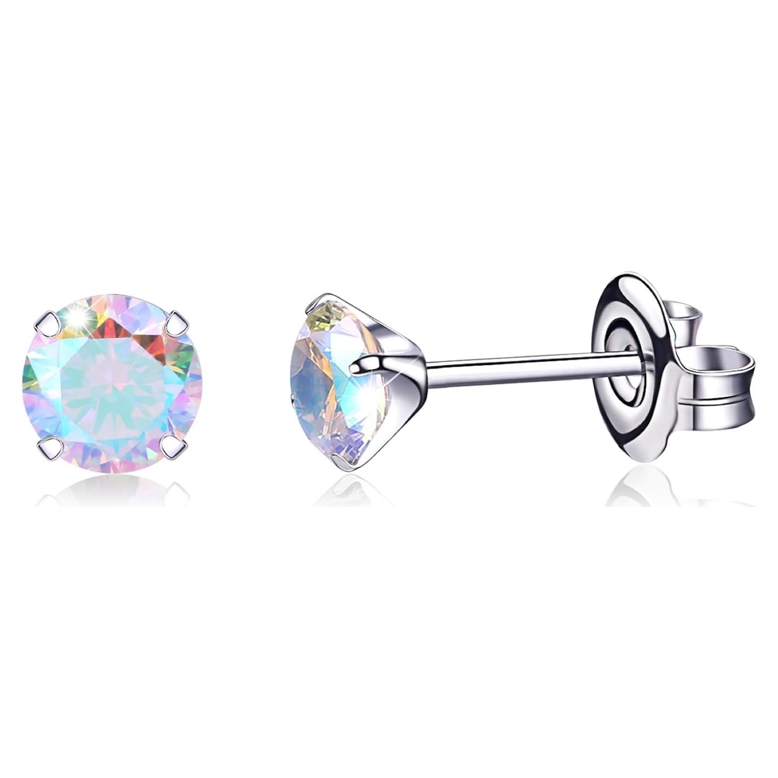 Pendientes de Titanio Hipoalergénicos 5mm Aurora Borealis