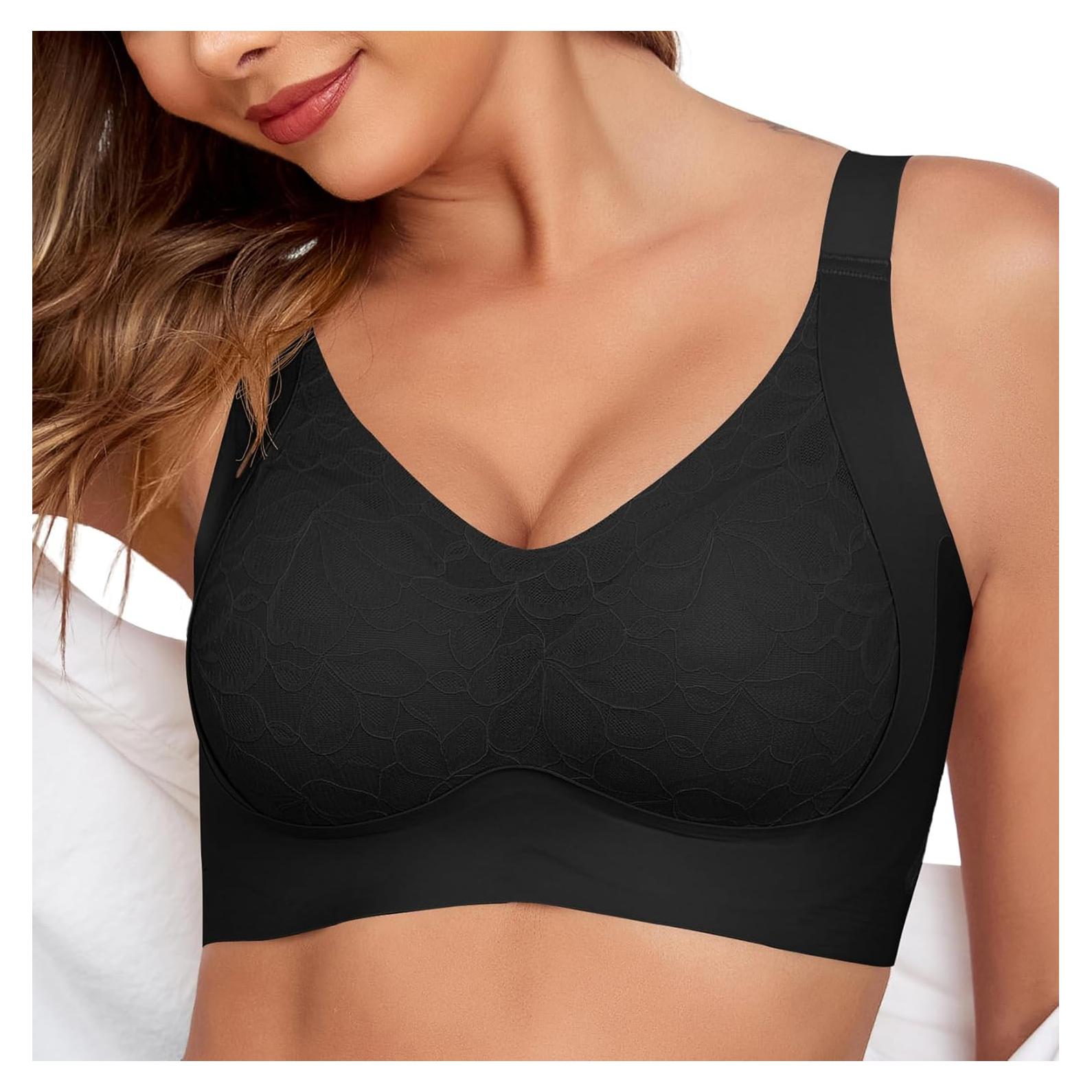 Sujetador Bralette Sin Aros Jacquard X Cross Pull Up Negro 4X