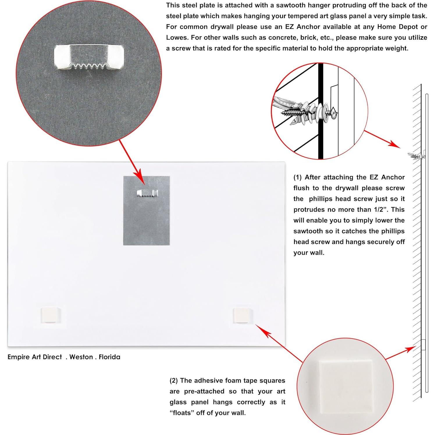 Arte de Pared Vidrio Templado Empire Art Direct 61x40.6 cm