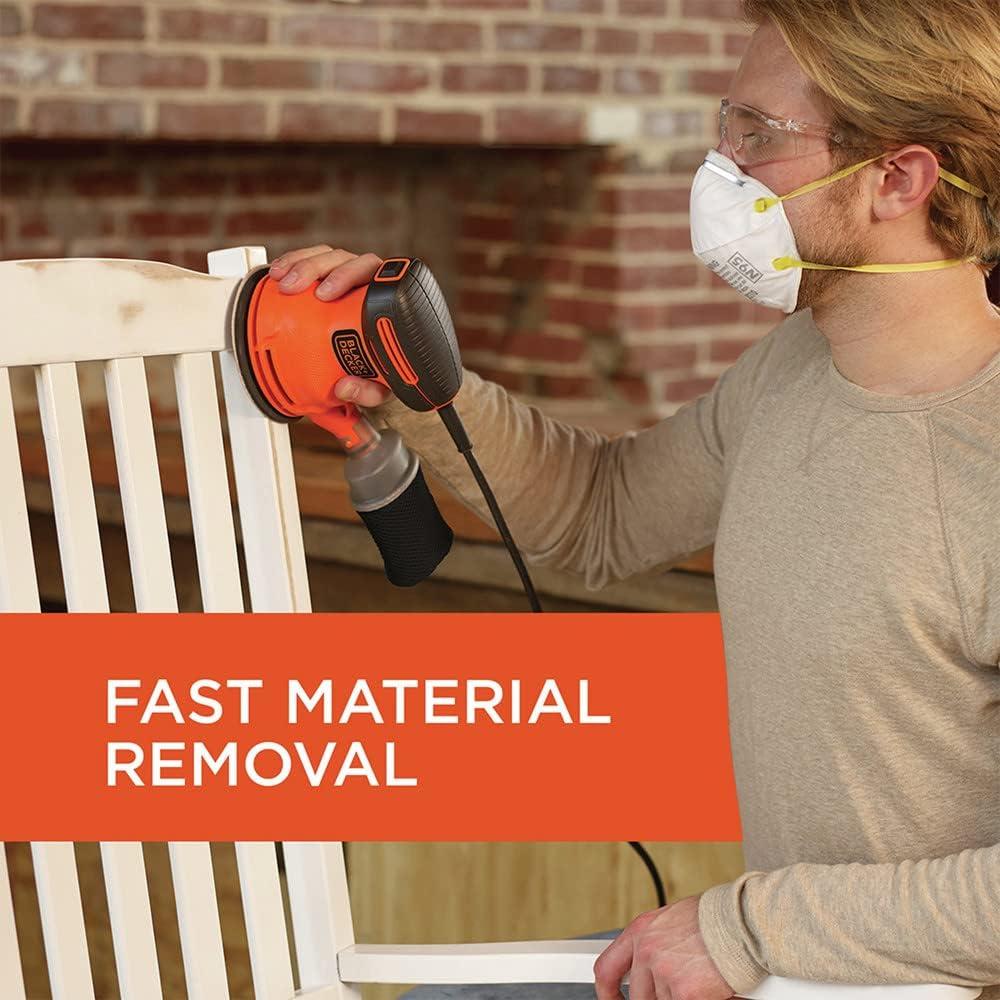 Lijadora Orbital BLACK+DECKER BDERO100 5" 2.0A 12000 OPM