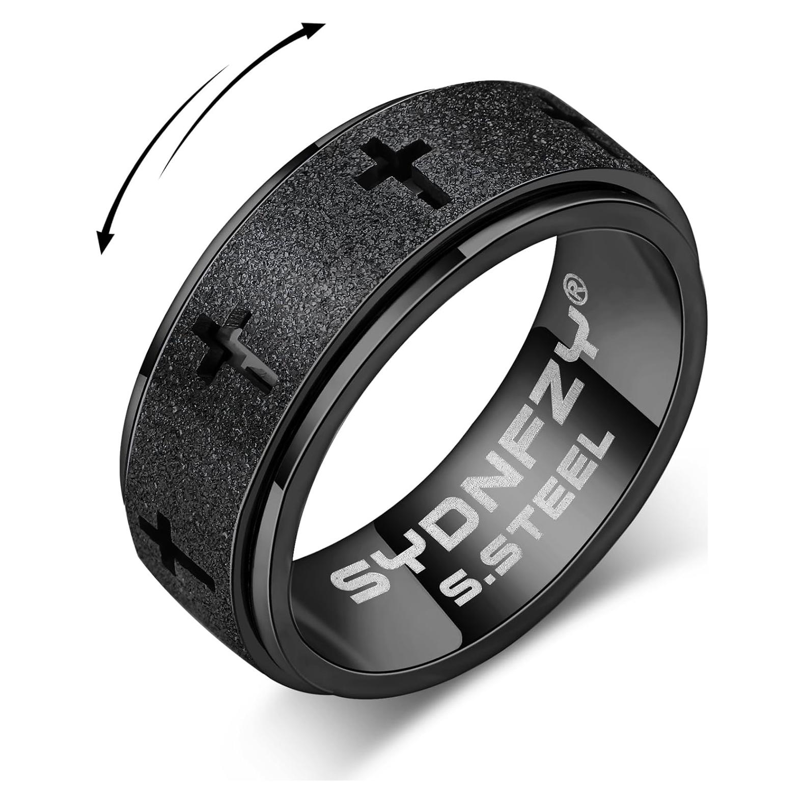 Anillo Giratorio Antiestrés Acero Inoxidable SYDNFZY T10