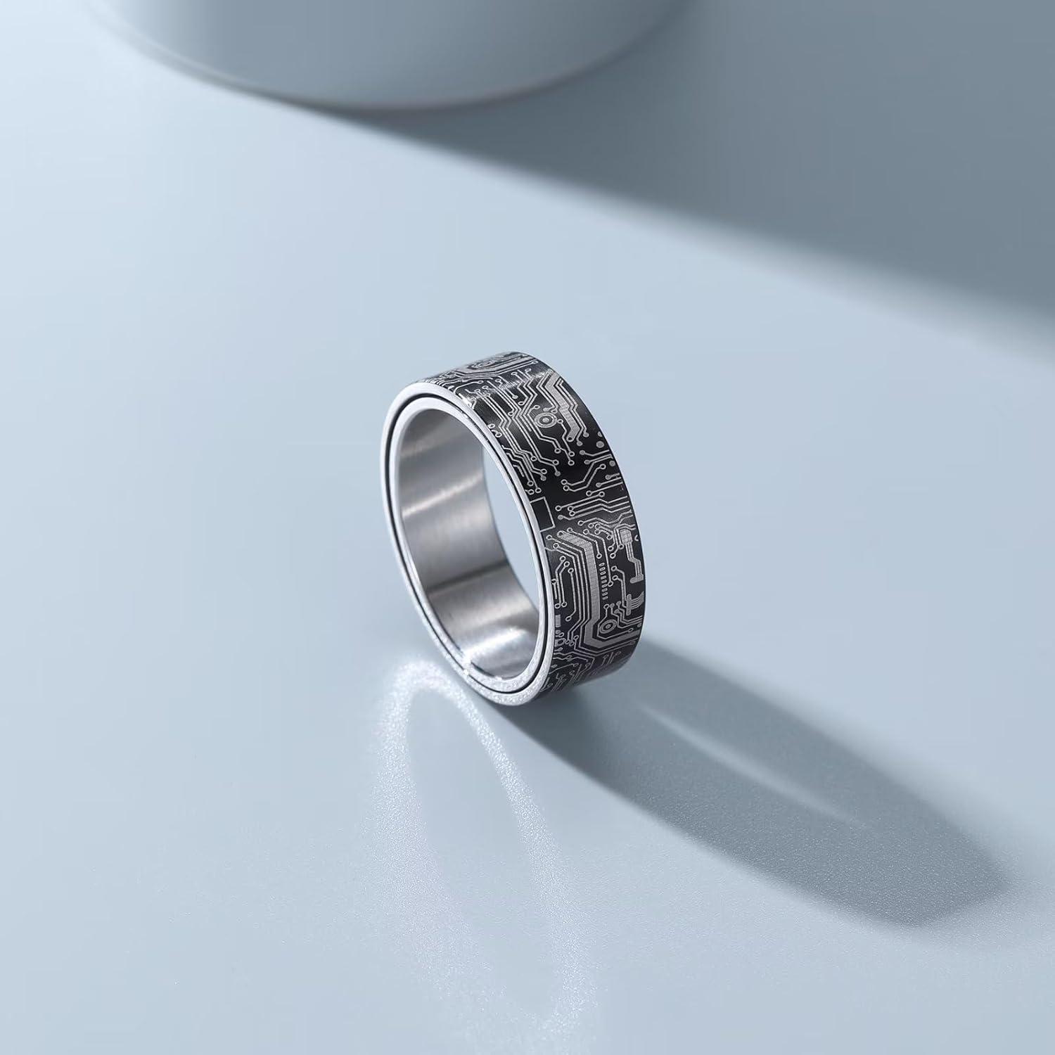 Anillo Giratorio de Acero Inoxidable Adreamz 8mm Plata