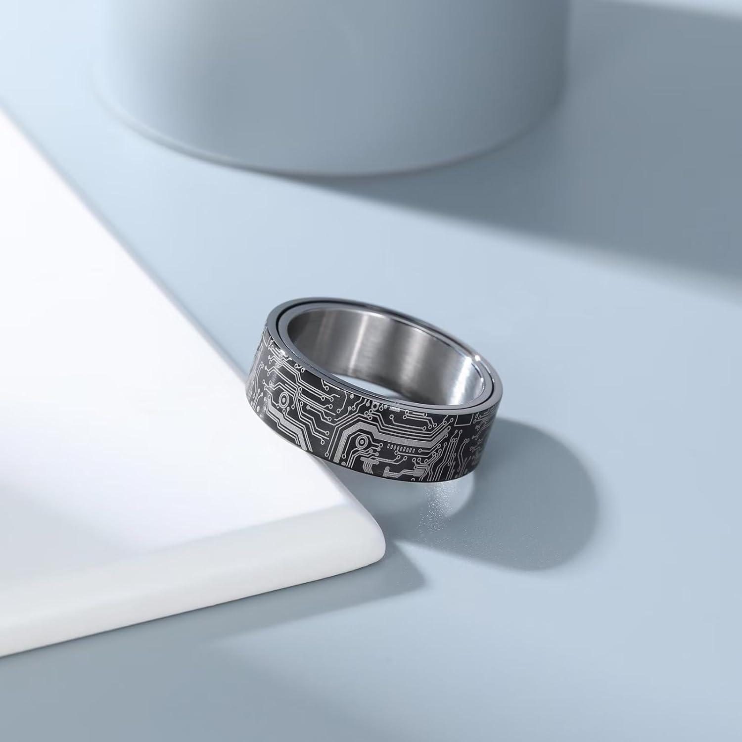 Anillo Giratorio de Acero Inoxidable Adreamz 8mm Plata