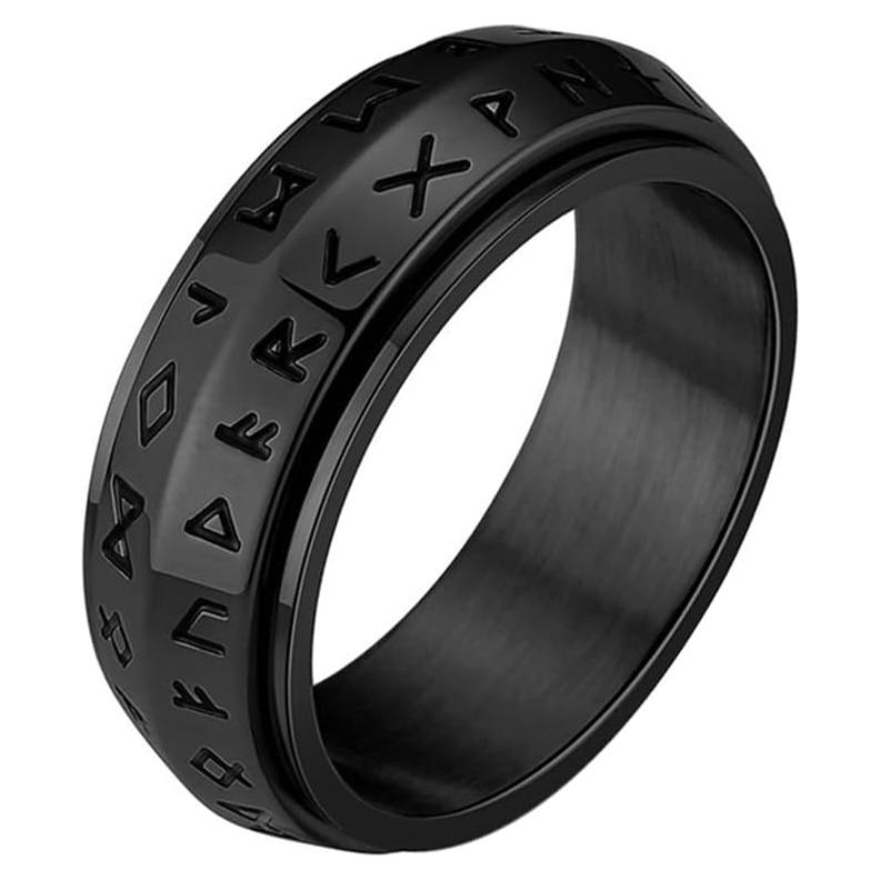 Anillo giratorio de ansiedad Viking de acero inoxidable 8mm