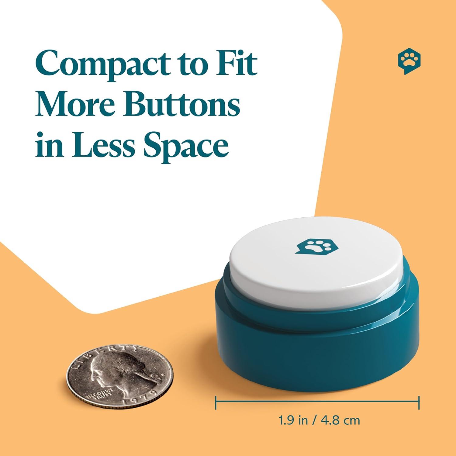 FluentPet Basic Buttons Expansion 4-Pack | Talking Buttons for Communication with Batteries Included | Recordable and Easy-to-Press for Dogs/Cats | Compact Design | HexTiles Required (Sold Separately)