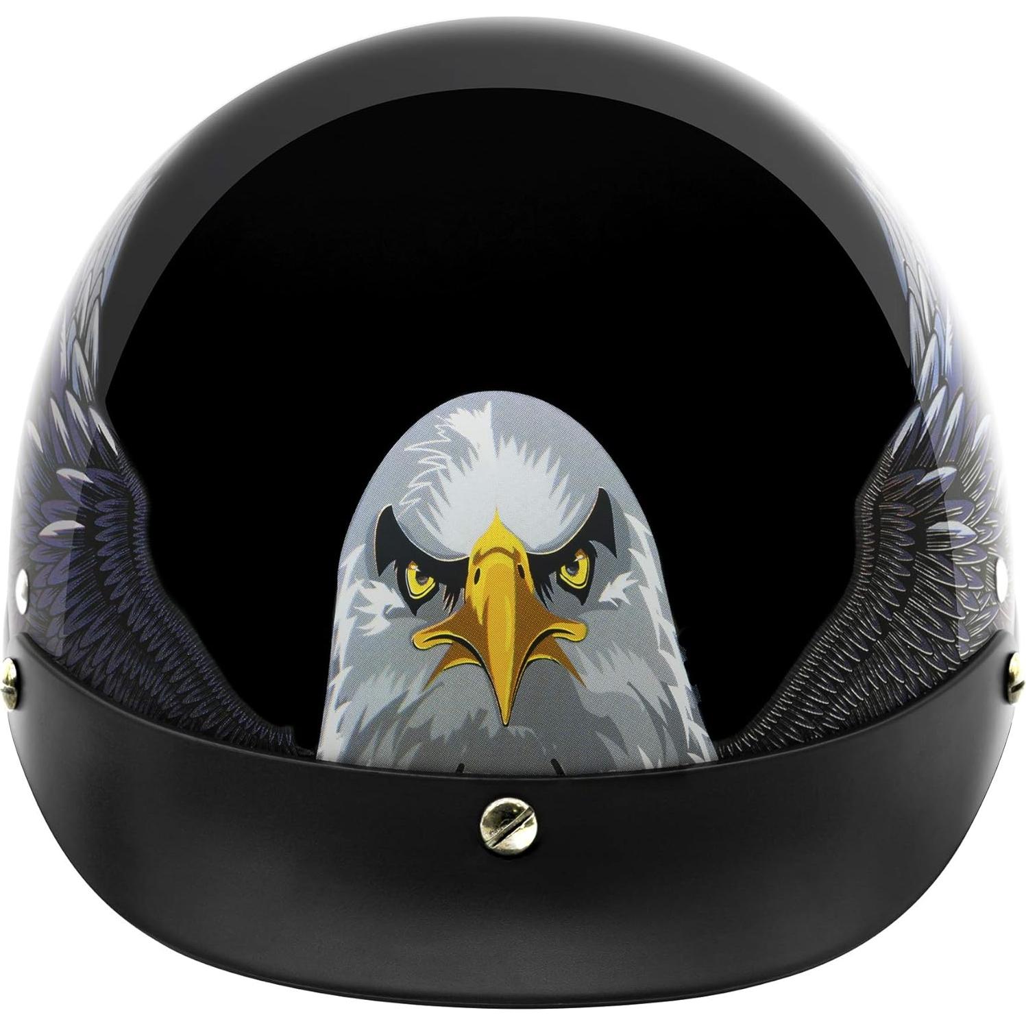 Casco de Motocicleta VCAN Cruiser Medio Negro Brillante