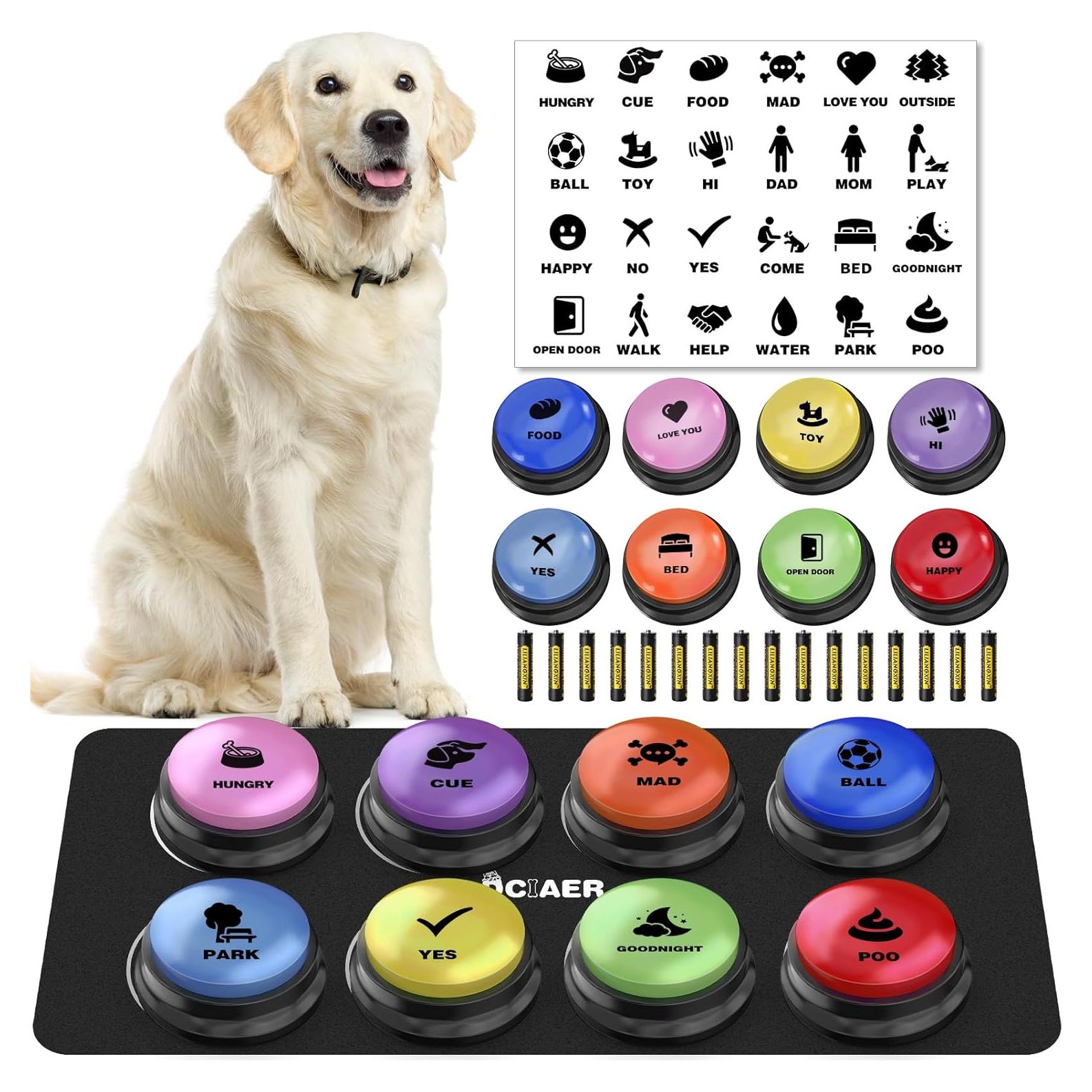 Set de 8 Botones Hablantes para Perros DCIAER con Alfombrilla