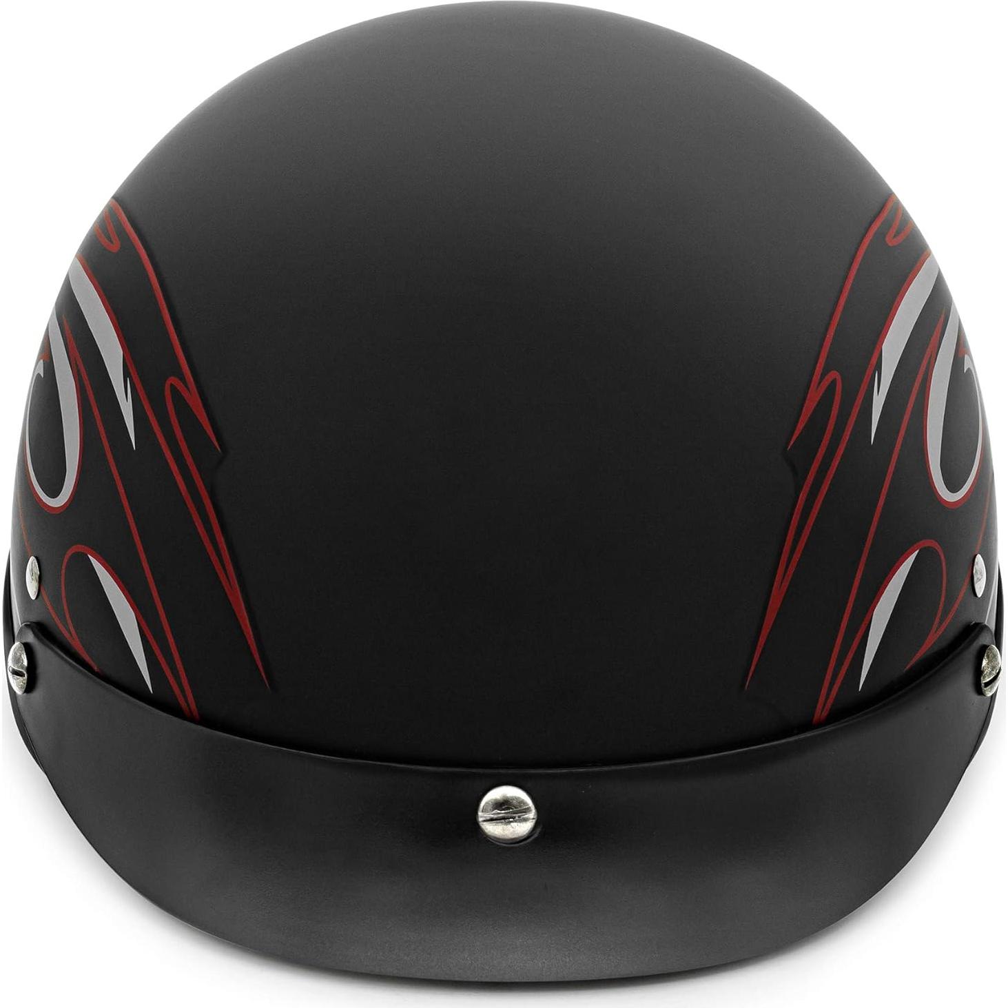 Casco VCAN V5 Cruiser Half Face Negro con Rojo