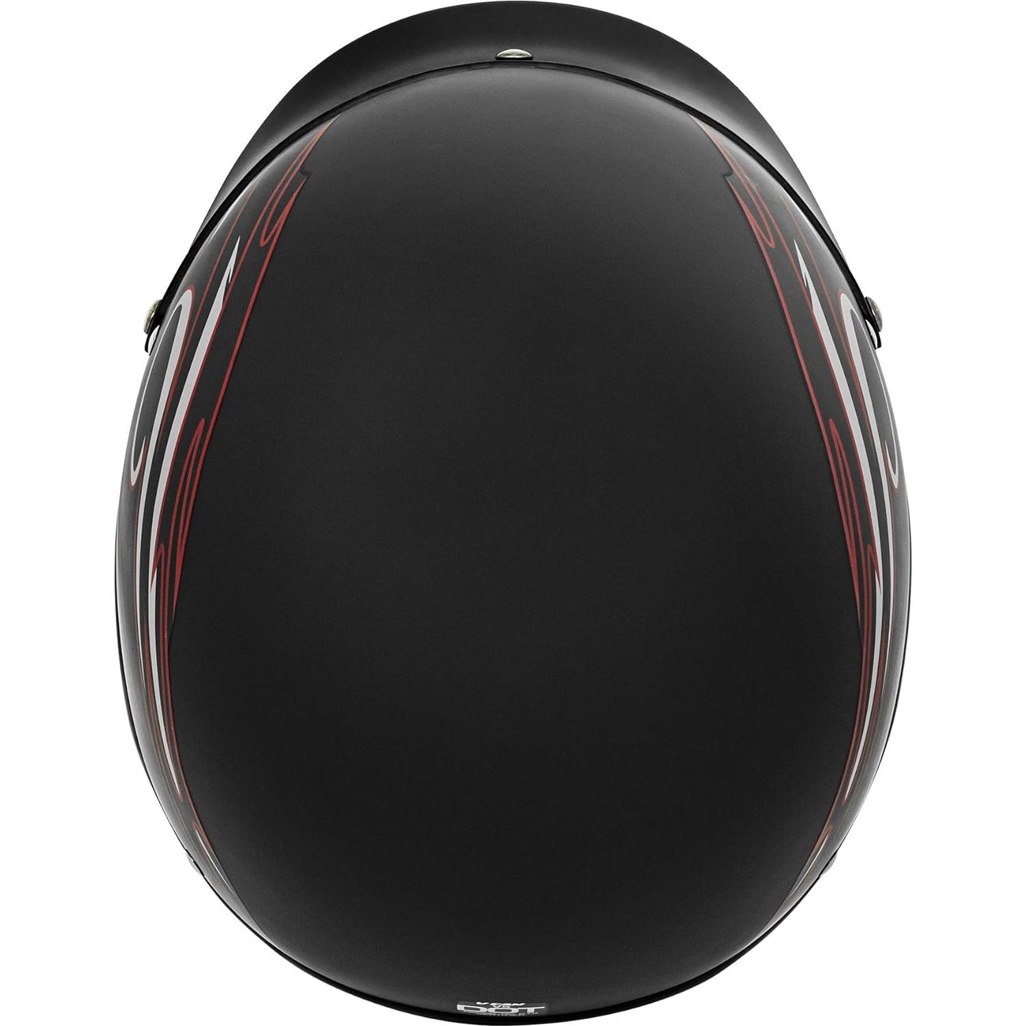 Casco VCAN V5 Cruiser Negro Plano con Hoja Roja
