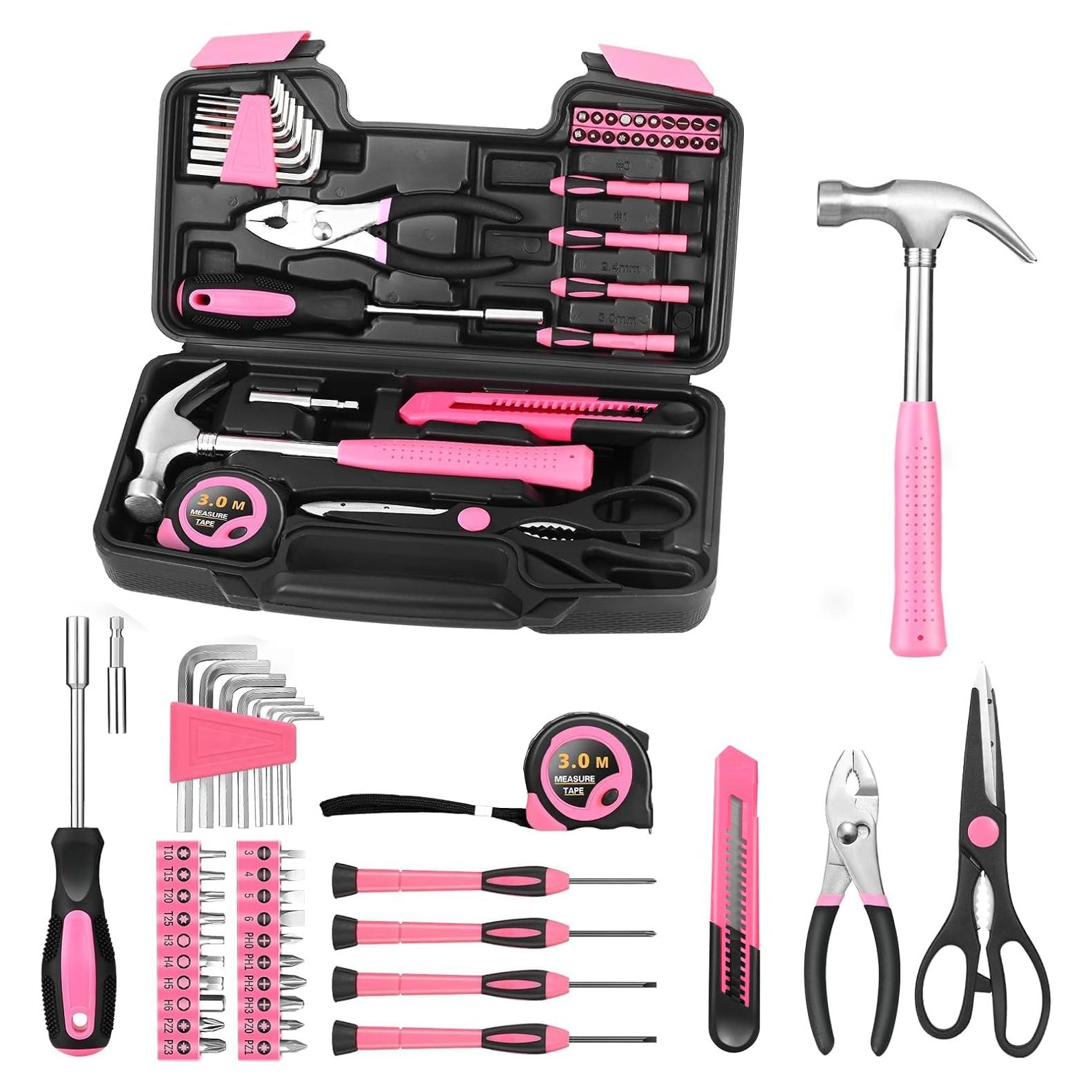 Kit de herramientas HANGYING 39 piezas rosa para el hogar