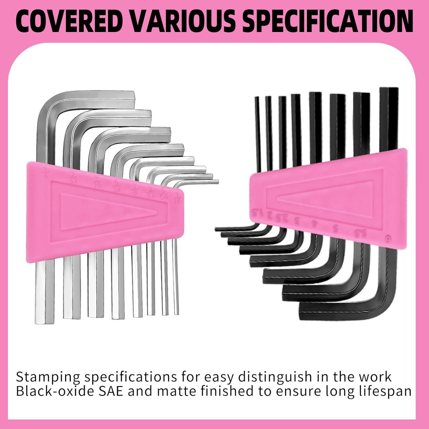 Kit de Herramientas Rosa 58 Piezas GETFOO para el Hogar