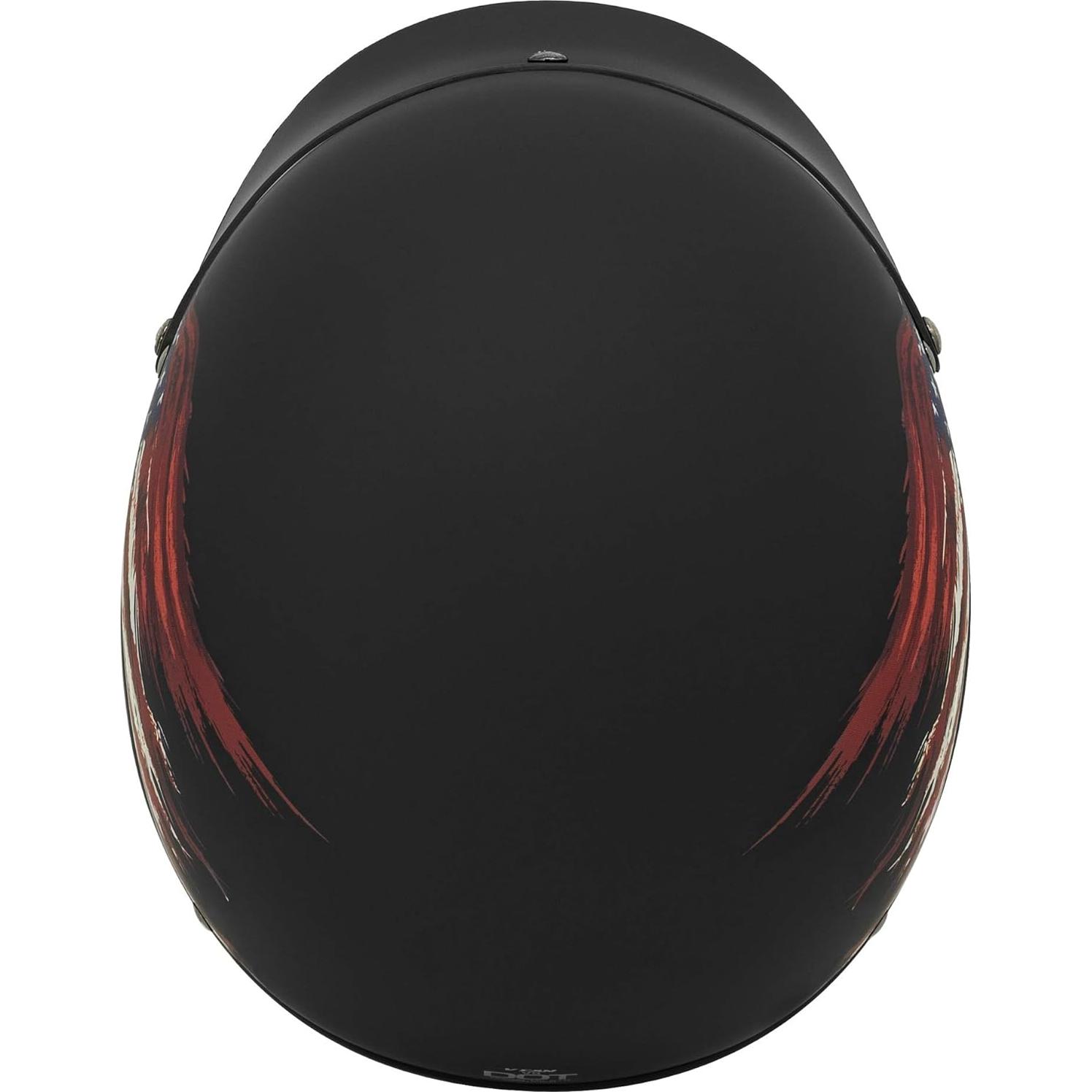Casco VCAN V5 Half Face Negro Mediano con Bandera