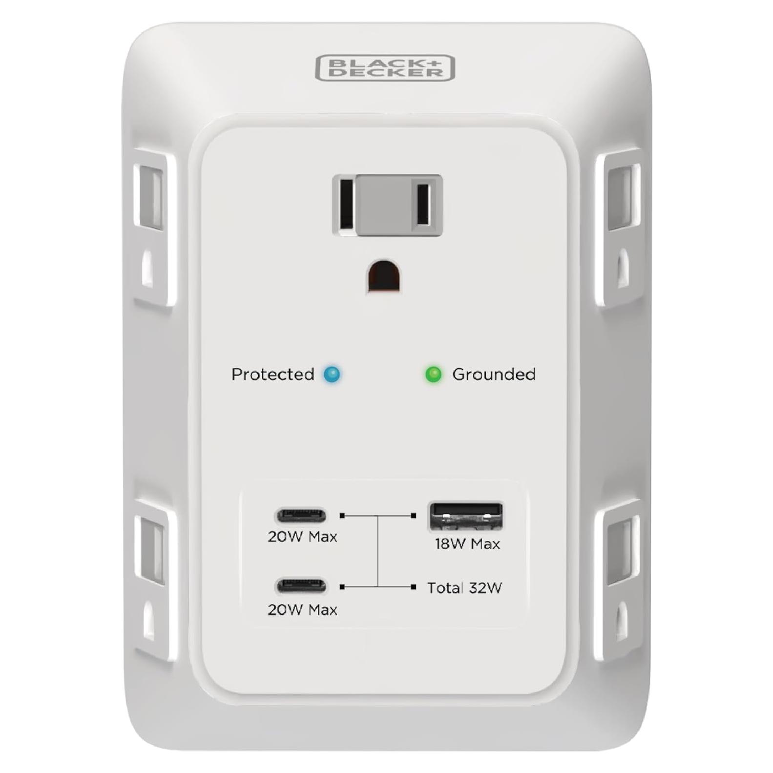 Cargador de pared BLACK+DECKER PD USB 5 salidas 32W