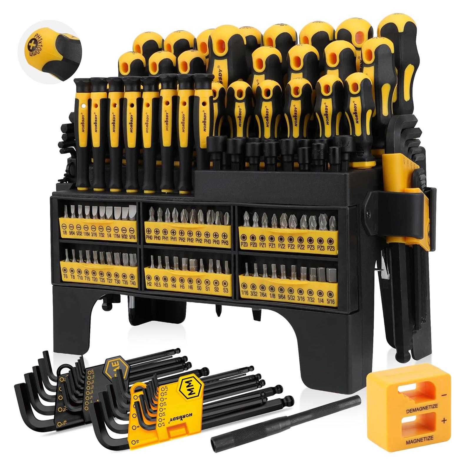 Juego de Destornilladores Magnéticos 140 Piezas HORUSDY