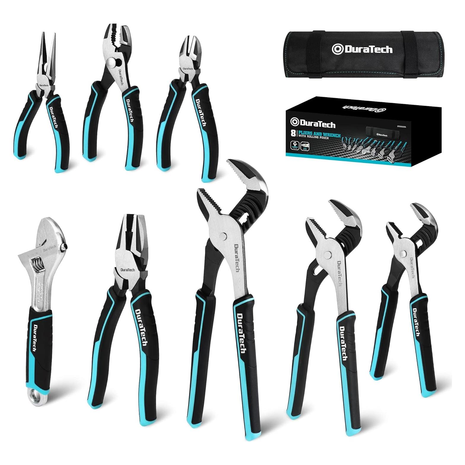 Juego de Alicates de 8 Piezas DURATECH con Bolsa Rodante