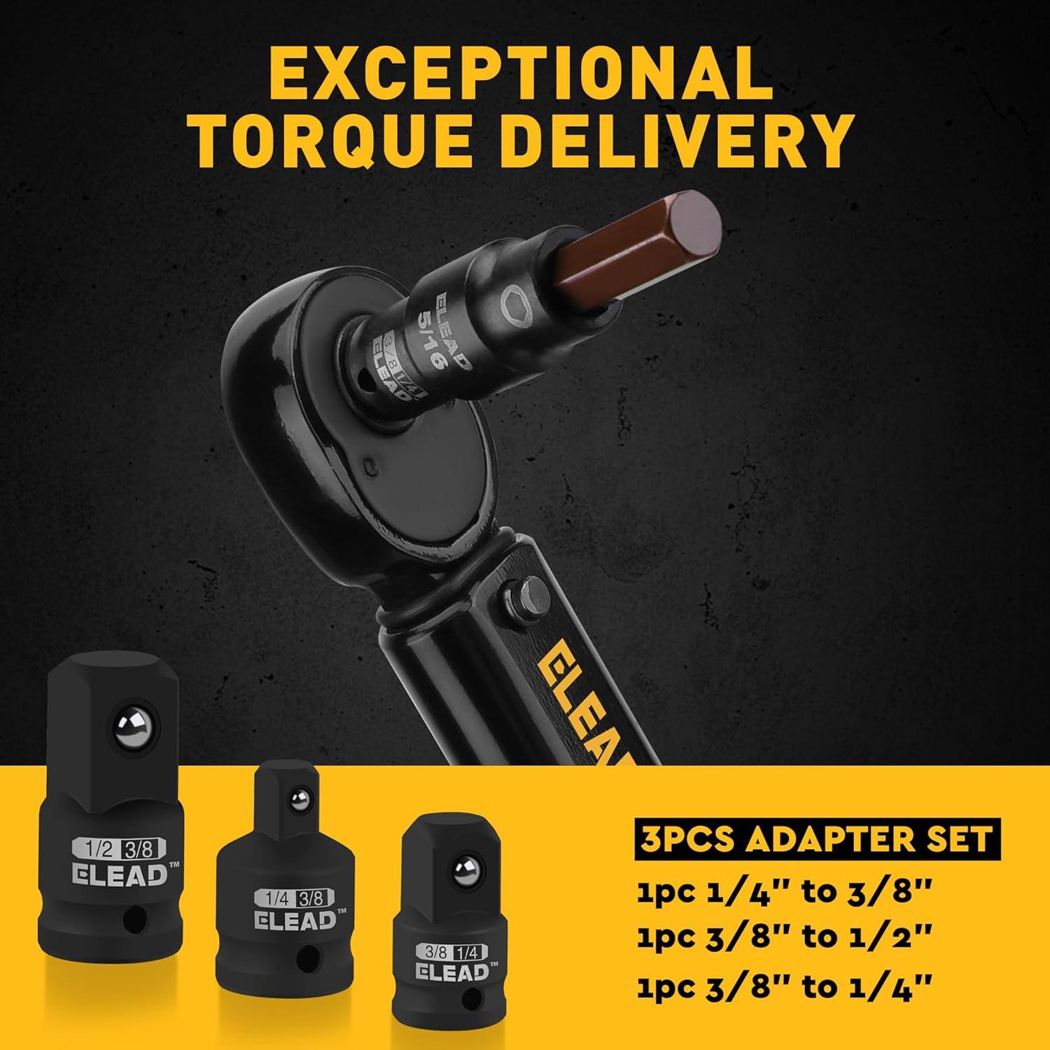 Juego de 16 Piezas Enchufe Hexagonal SAE ELEAD Acero S2