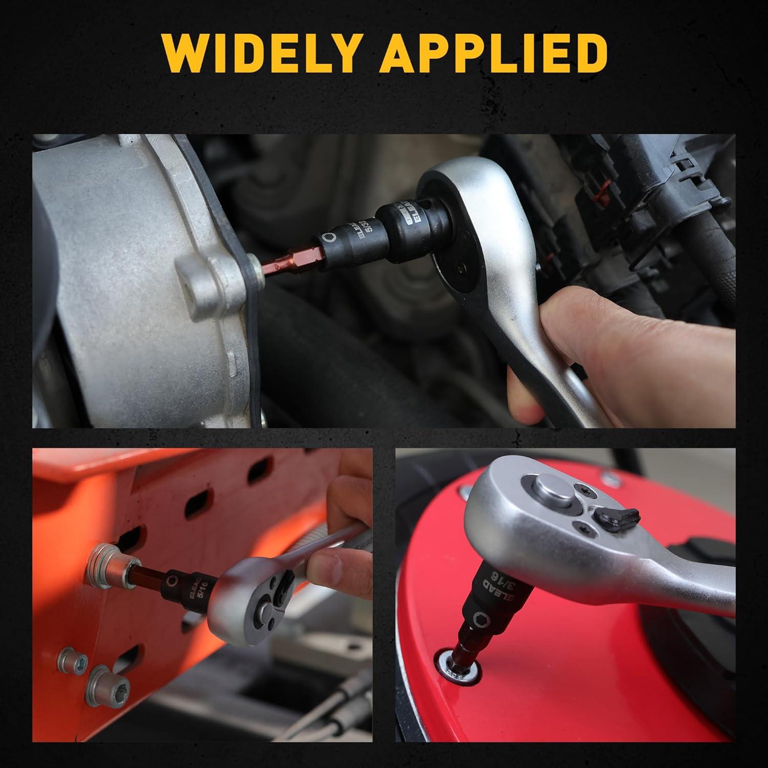 Juego de 16 Piezas Enchufe Hexagonal SAE ELEAD Acero S2