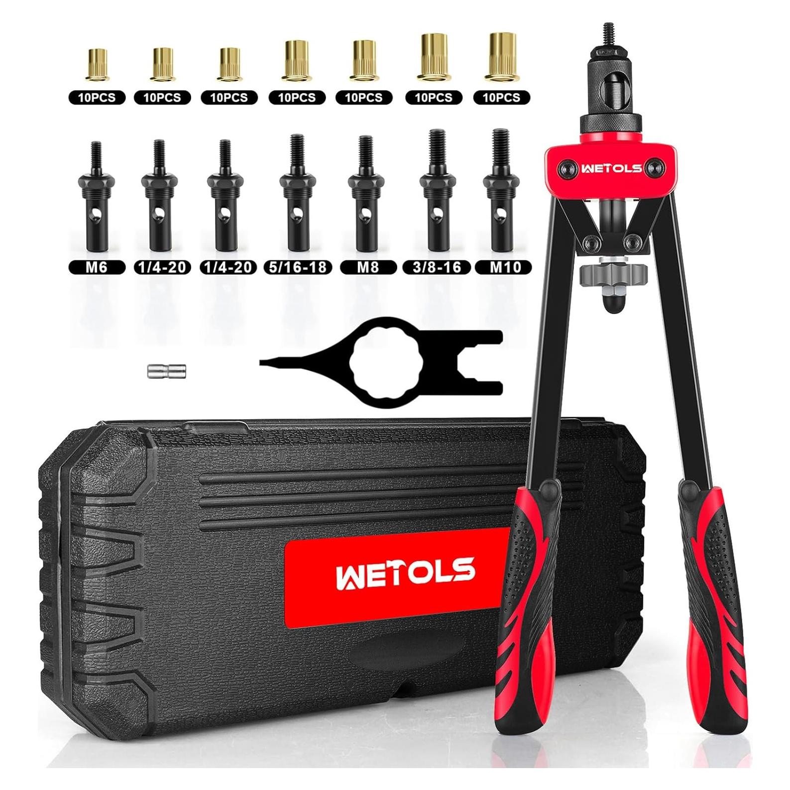 Kit de Herramientas para Tuercas Remachadas WETOLS 14" 70 Piezas