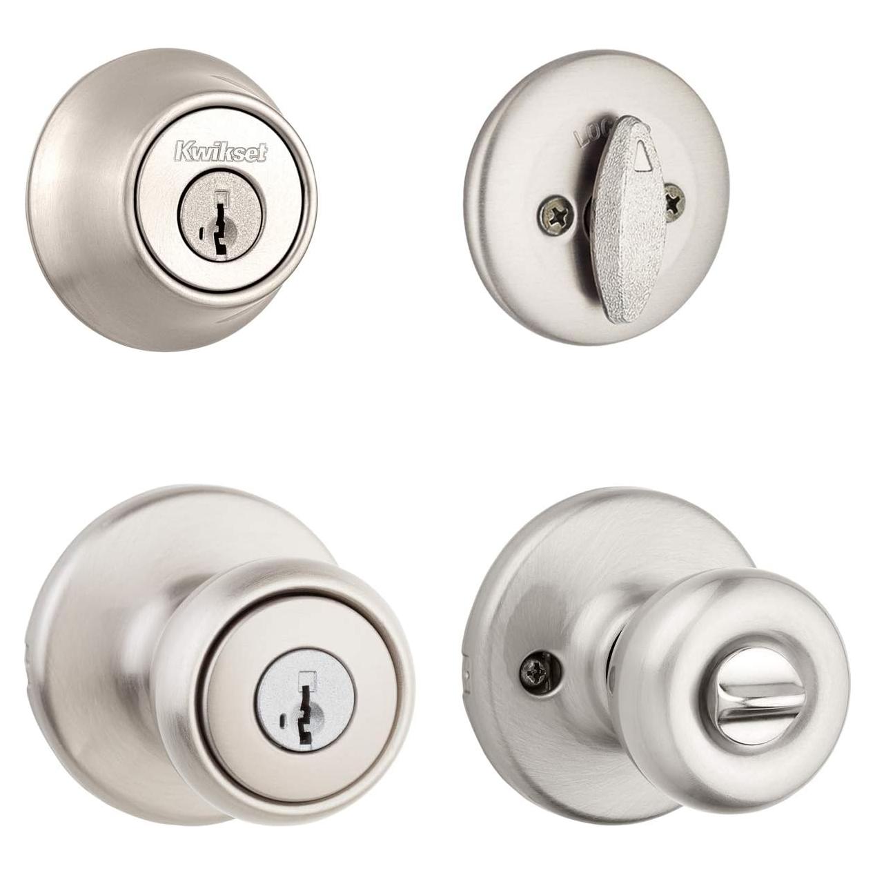 Cerradura Kwikset Tylo Níquel Satinado 690T Combo Seguridad