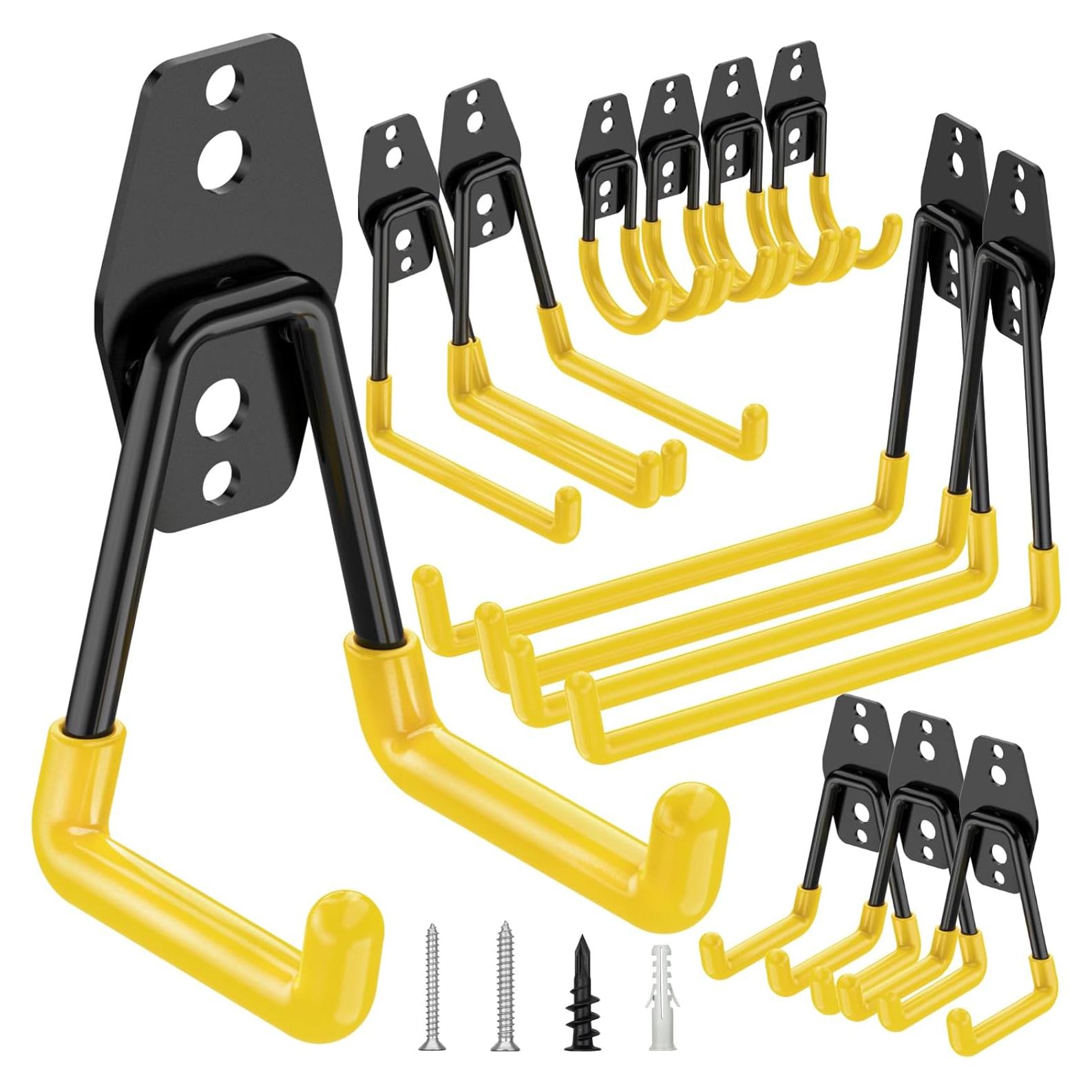 Ganchos de Garaje TICONN 12PCS Alta Resistencia Amarillo