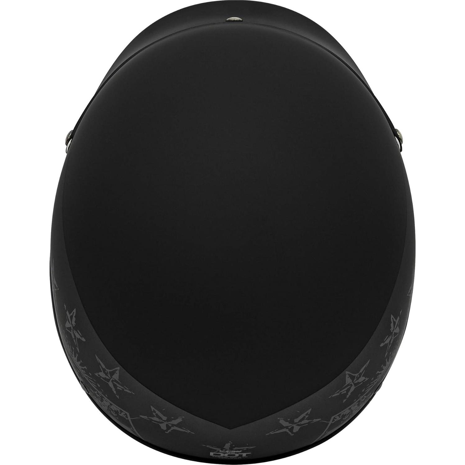 Casco VCAN V5 Cruiser Half Face Negro Estrellado