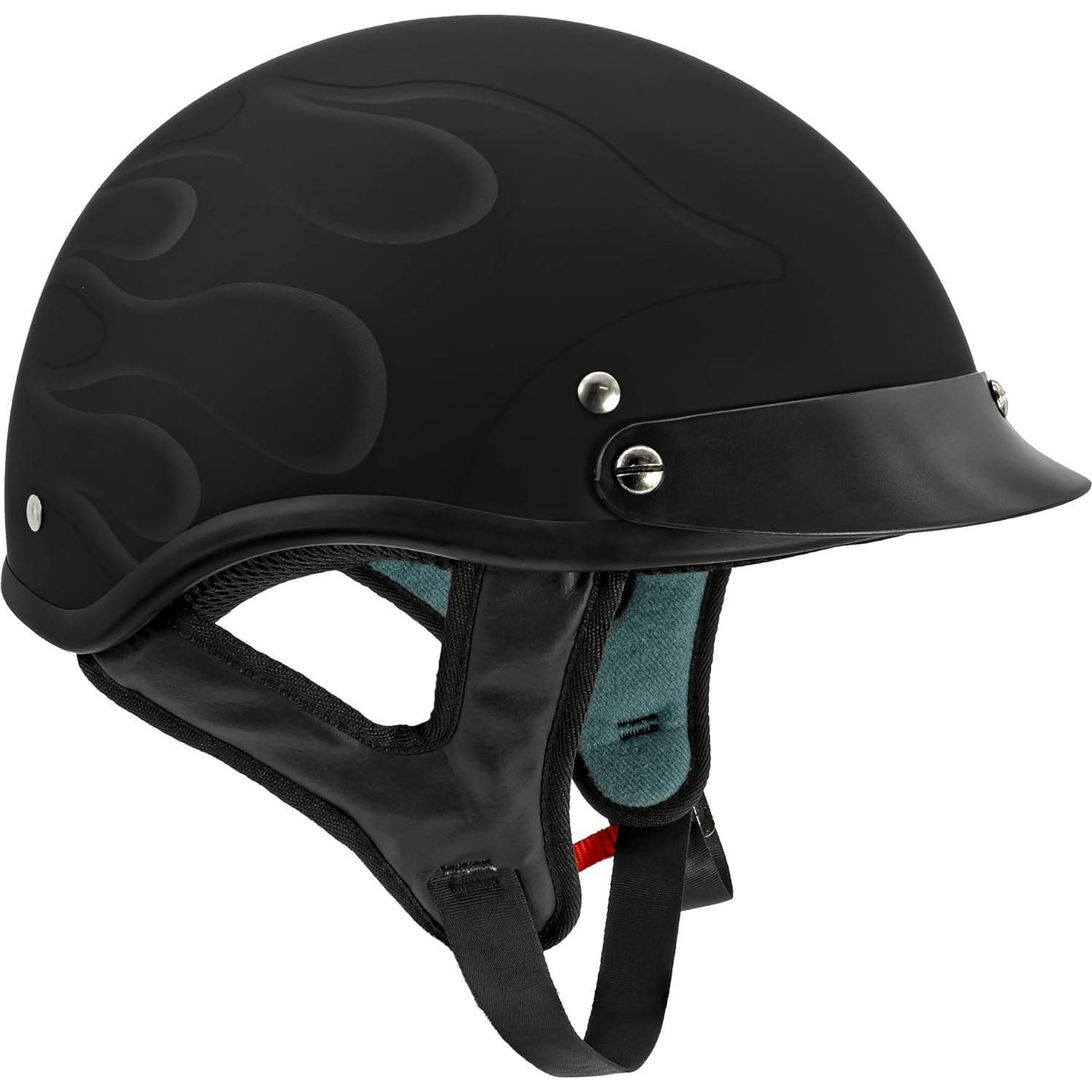 Casco VCAN V5 Cruiser Half Face Negro Llama