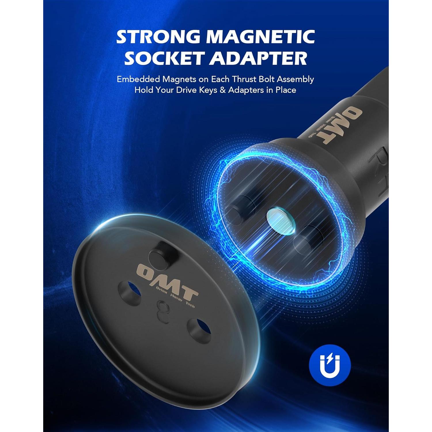 Orion Motor Tech Brake Caliper Wind Back Tool Kit, 24pc Brake Caliper Compression Tool Set with Thrust Bolt Assemblies Retaining Plates Caliper Hangers 18 Disc Adapters, Blue Case