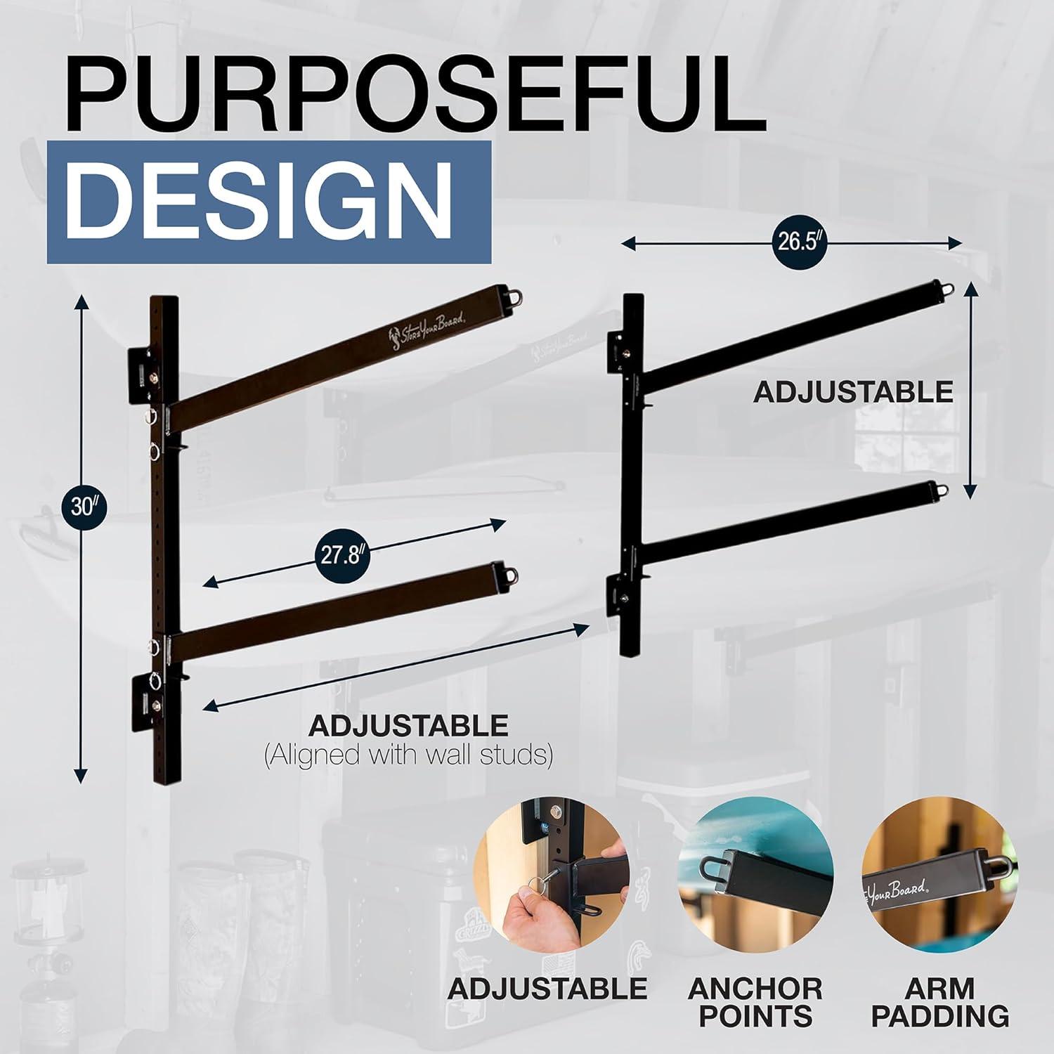 Estante de Almacenamiento para 2 Kayaks StoreYourBoard - Montaje en Pared