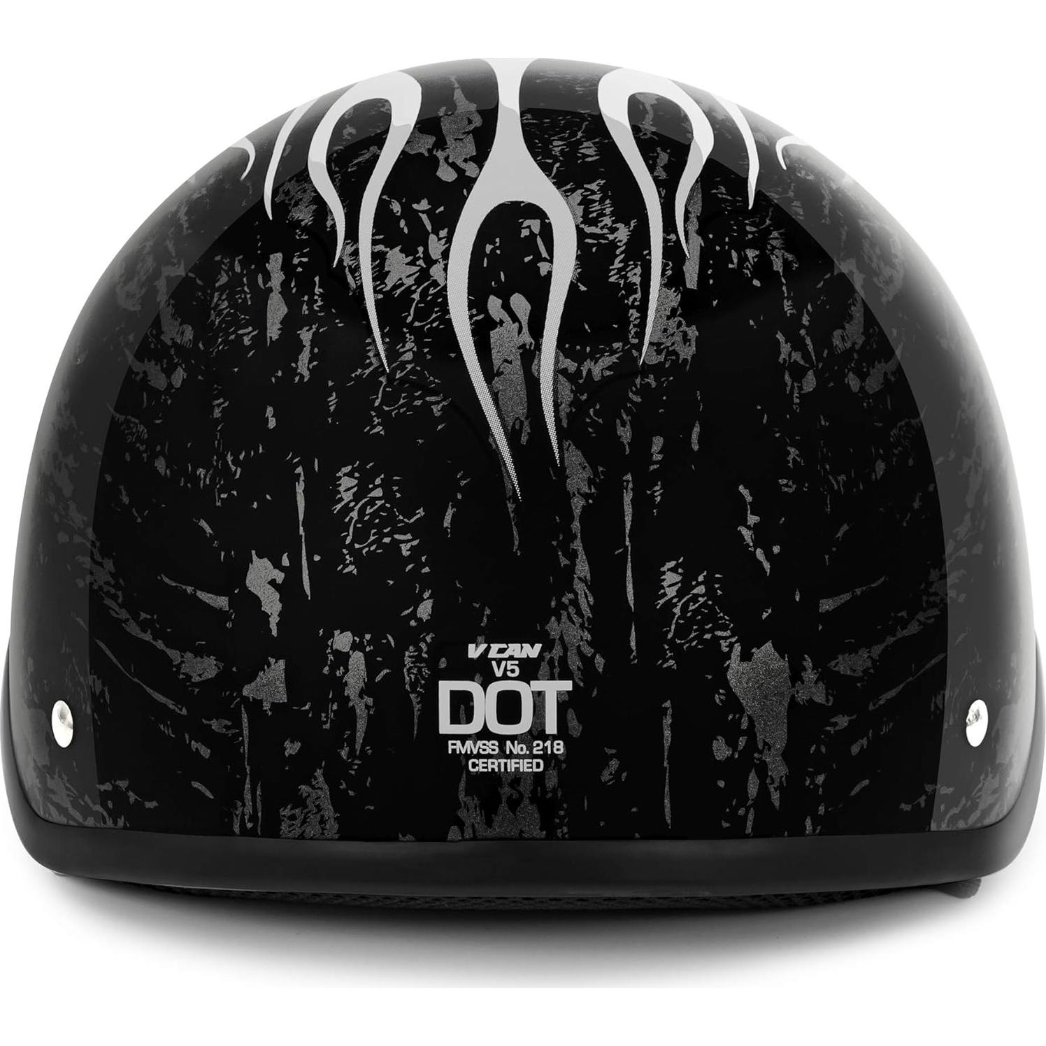 Casco VCAN V5 Cruiser Negro Brillante para Motocicleta