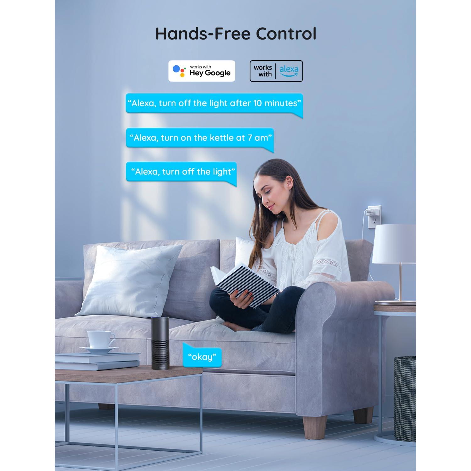 Enchufe Inteligente Govee H5080 15A WiFi Bluetooth Paquete de 4