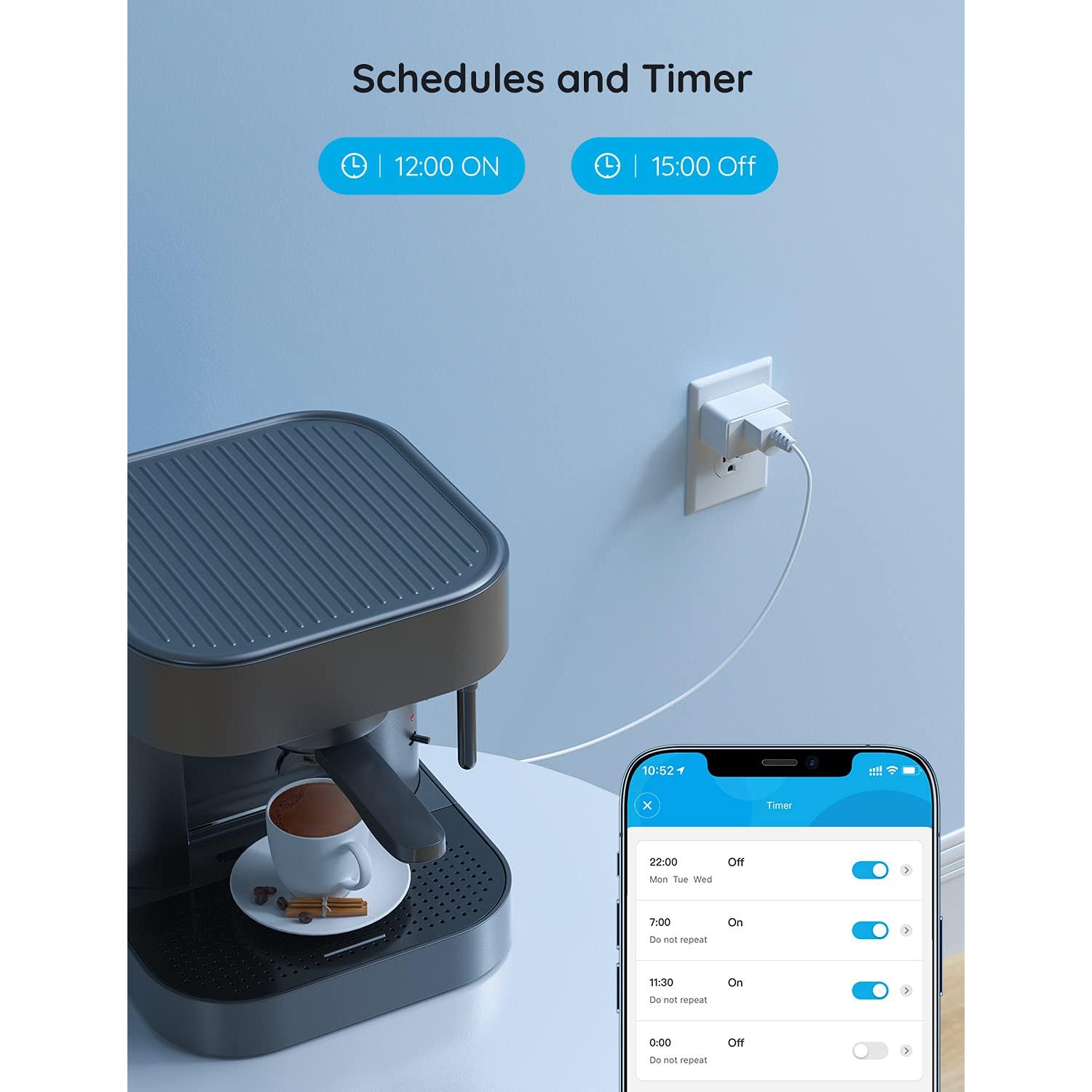 Enchufe Inteligente Govee H5080 15A WiFi Bluetooth Paquete de 4