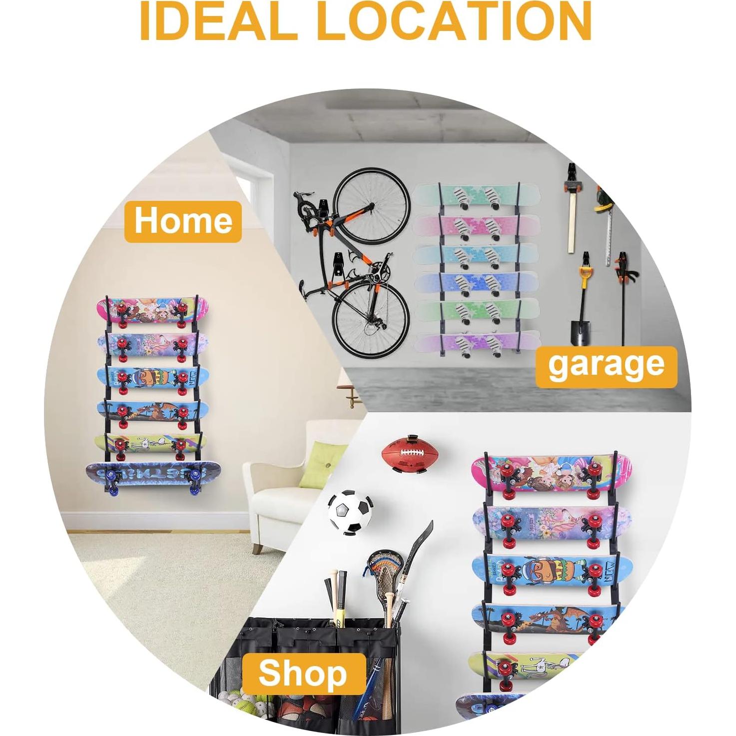 Soporte de Pared Lhysn para Skateboard 6 Capas 89.81kg