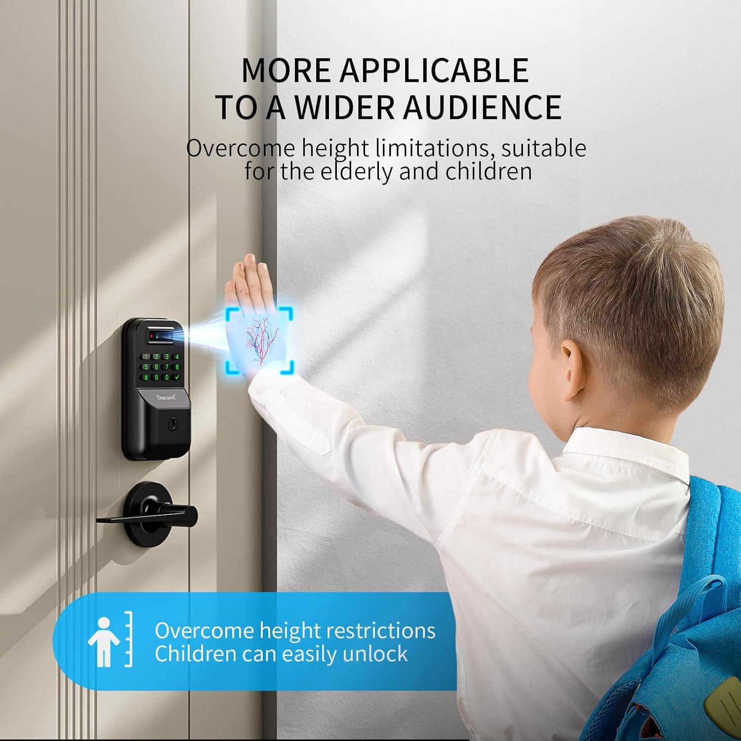 Cerradura Electrónica Biométrica Darawf PLAMK9 con Reconocimiento de Palma