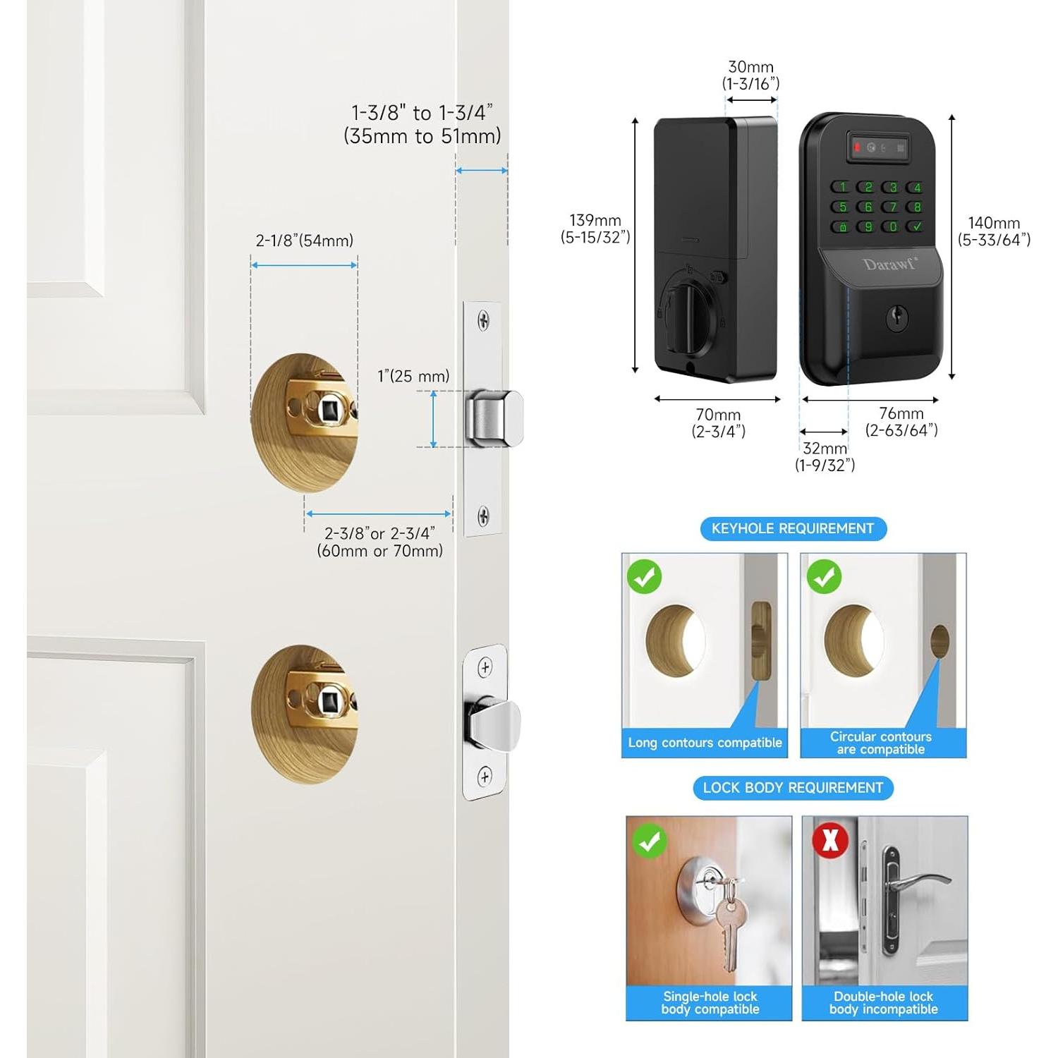 Cerradura Electrónica Biométrica Darawf PLAMK9 con Reconocimiento de Palma