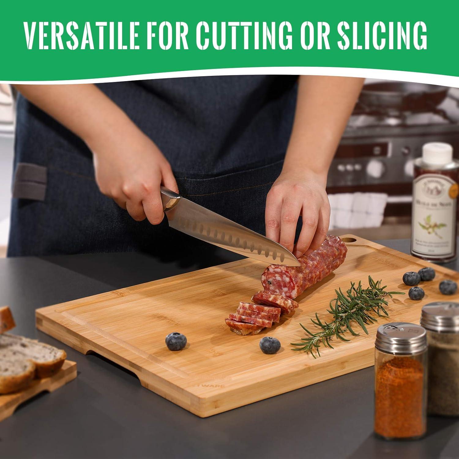 Tabla de Cortar de Bambú Orgánico Hiware 45.72x30.48 cm con Canal