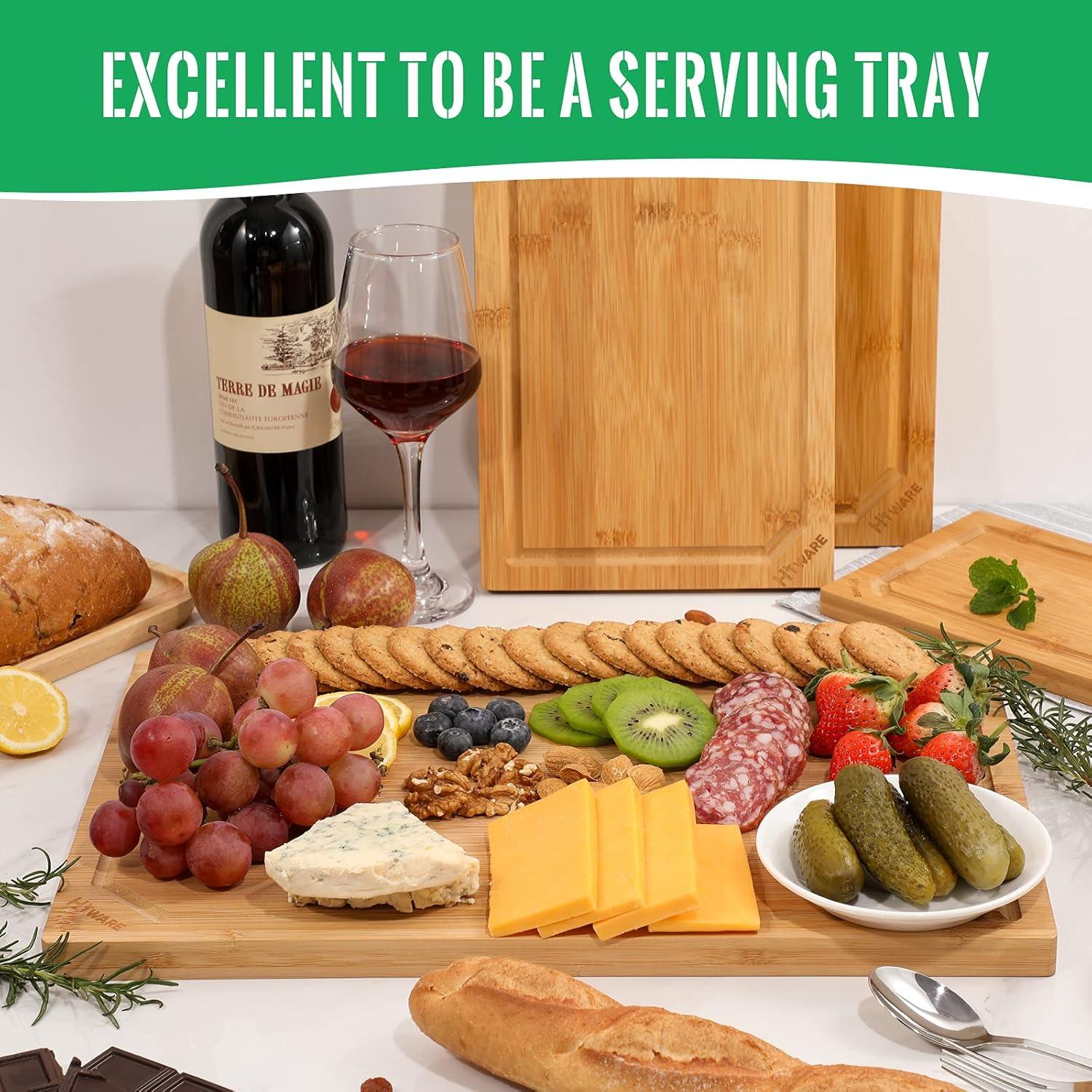 Tabla de Cortar de Bambú Orgánico Hiware 45.72x30.48 cm con Canal