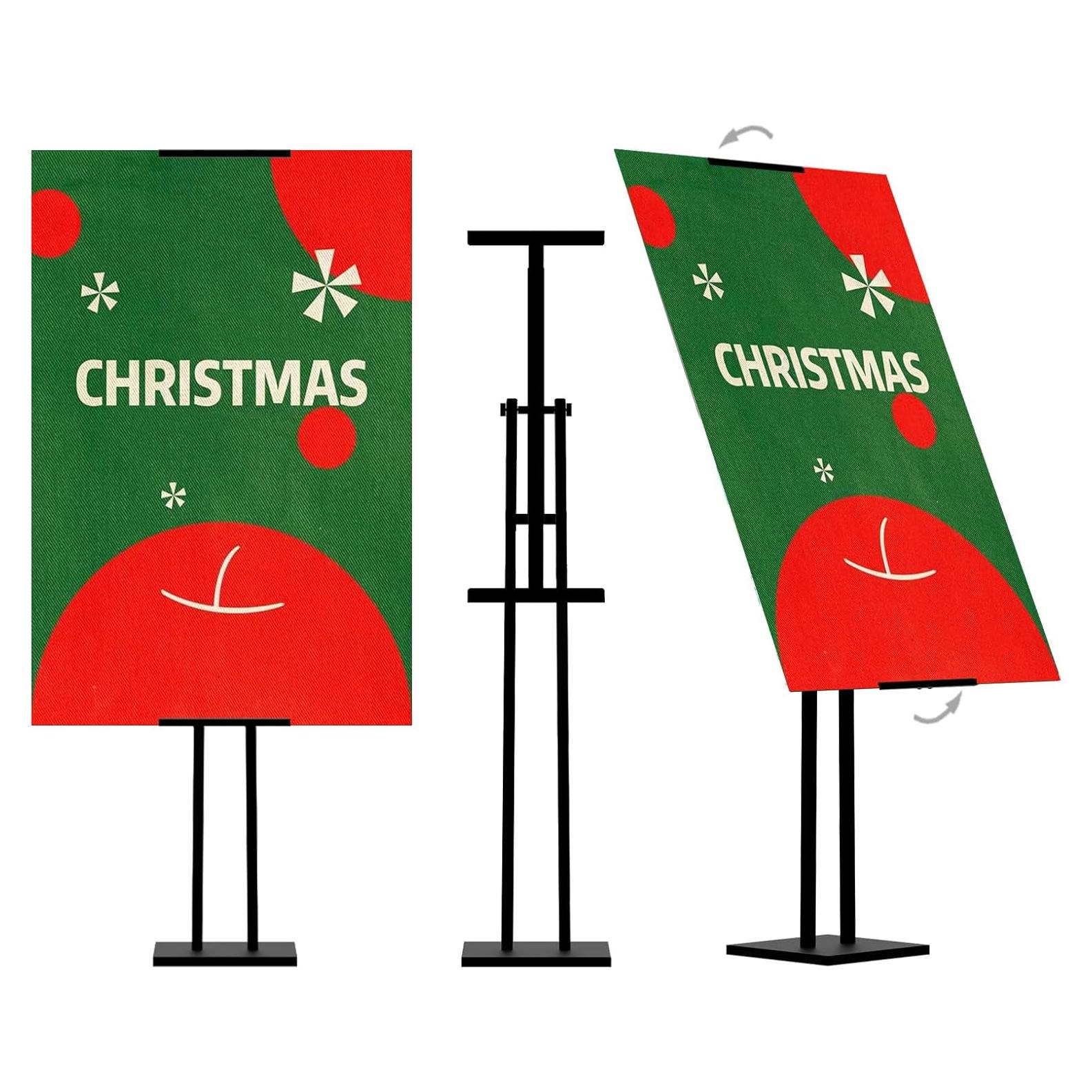 Soporte de Carteles Retráctil Skybok 2 Paquete Metal Negro