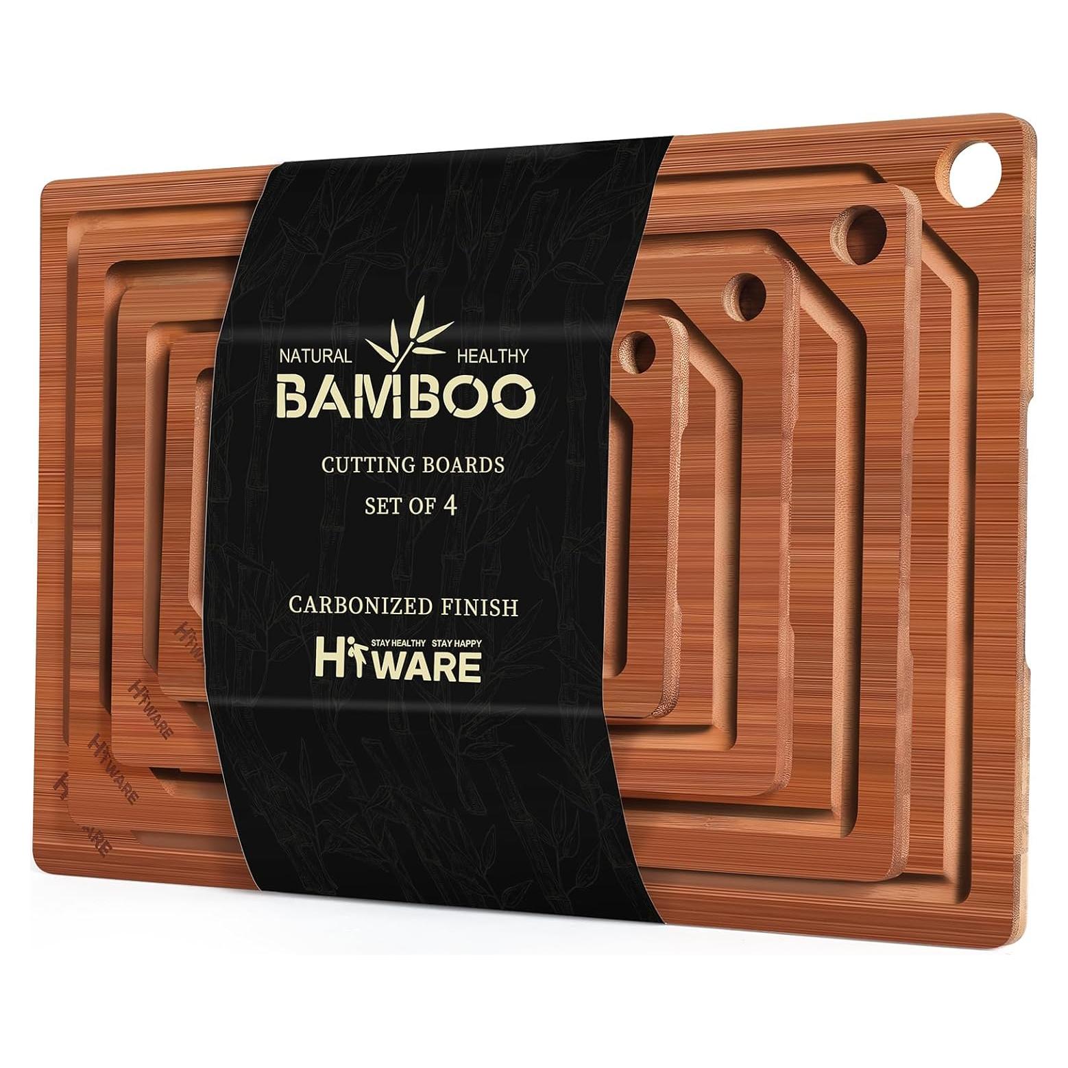 Set de 4 Tablas de Cortar de Bambú Carbonizado Hiware