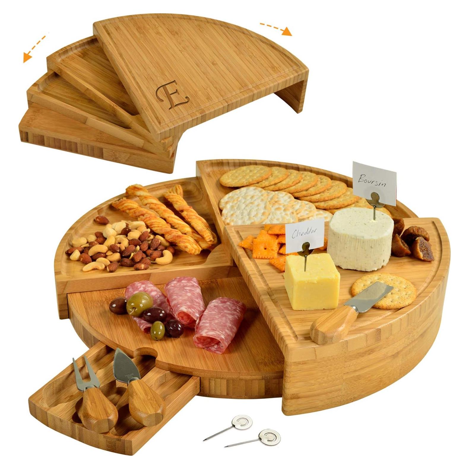 Tabla de Charcutería Compacta Picnic en Ascot de Bambú 45.72 cm