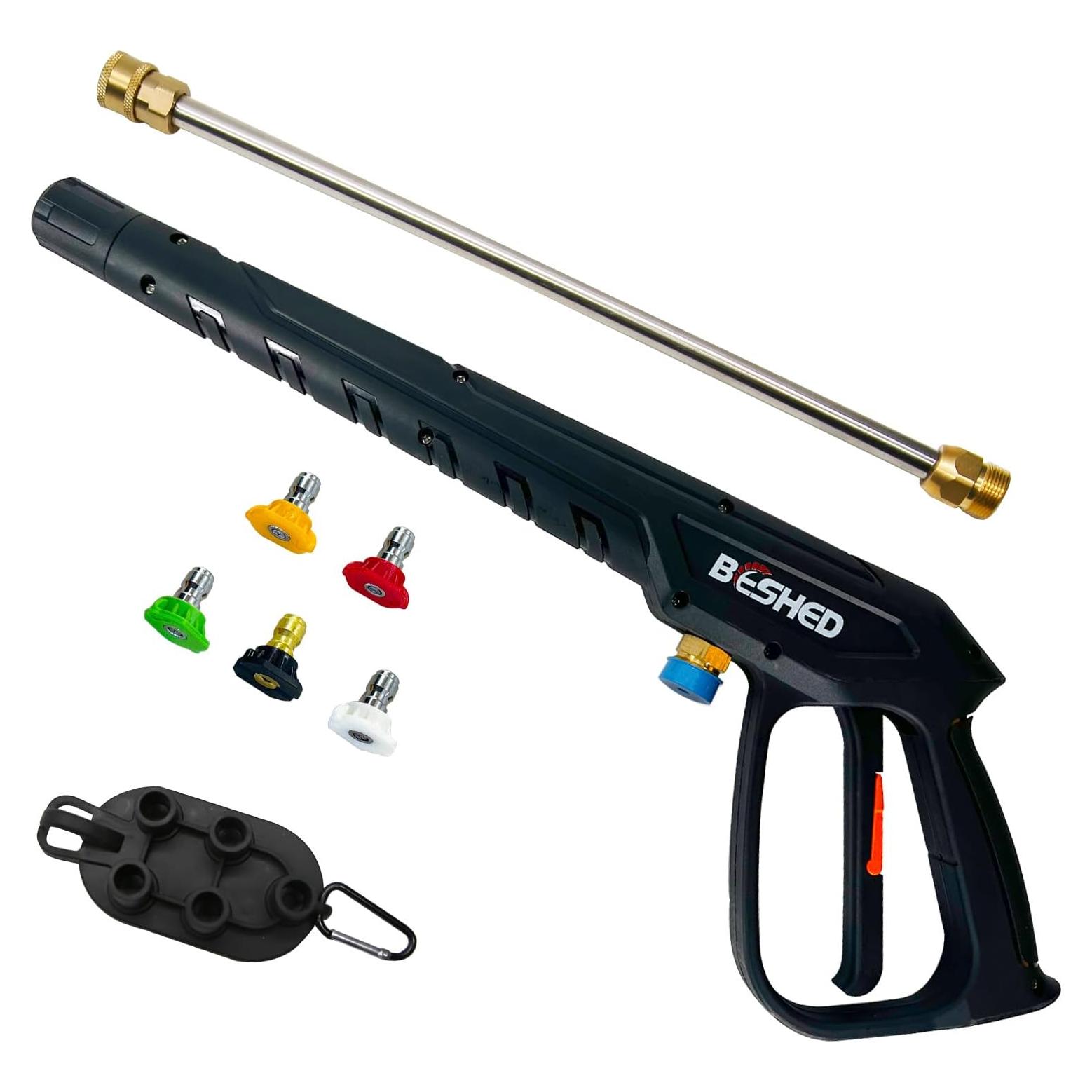 Kit Pistola Lavado a Presión BESHED 3000 PSI 94 cm 5 Boquillas
