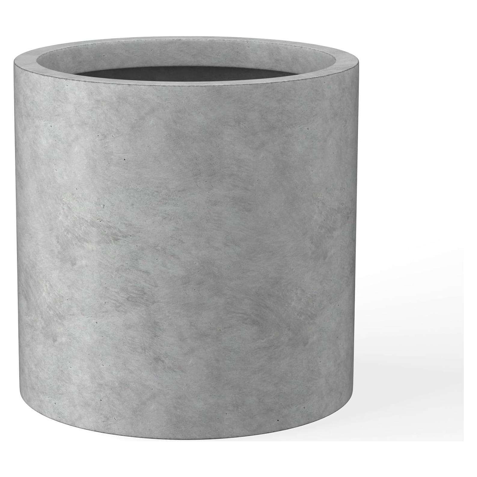 Maceta Redonda Kante 25 cm Concreto Natural Moderna con Drenaje