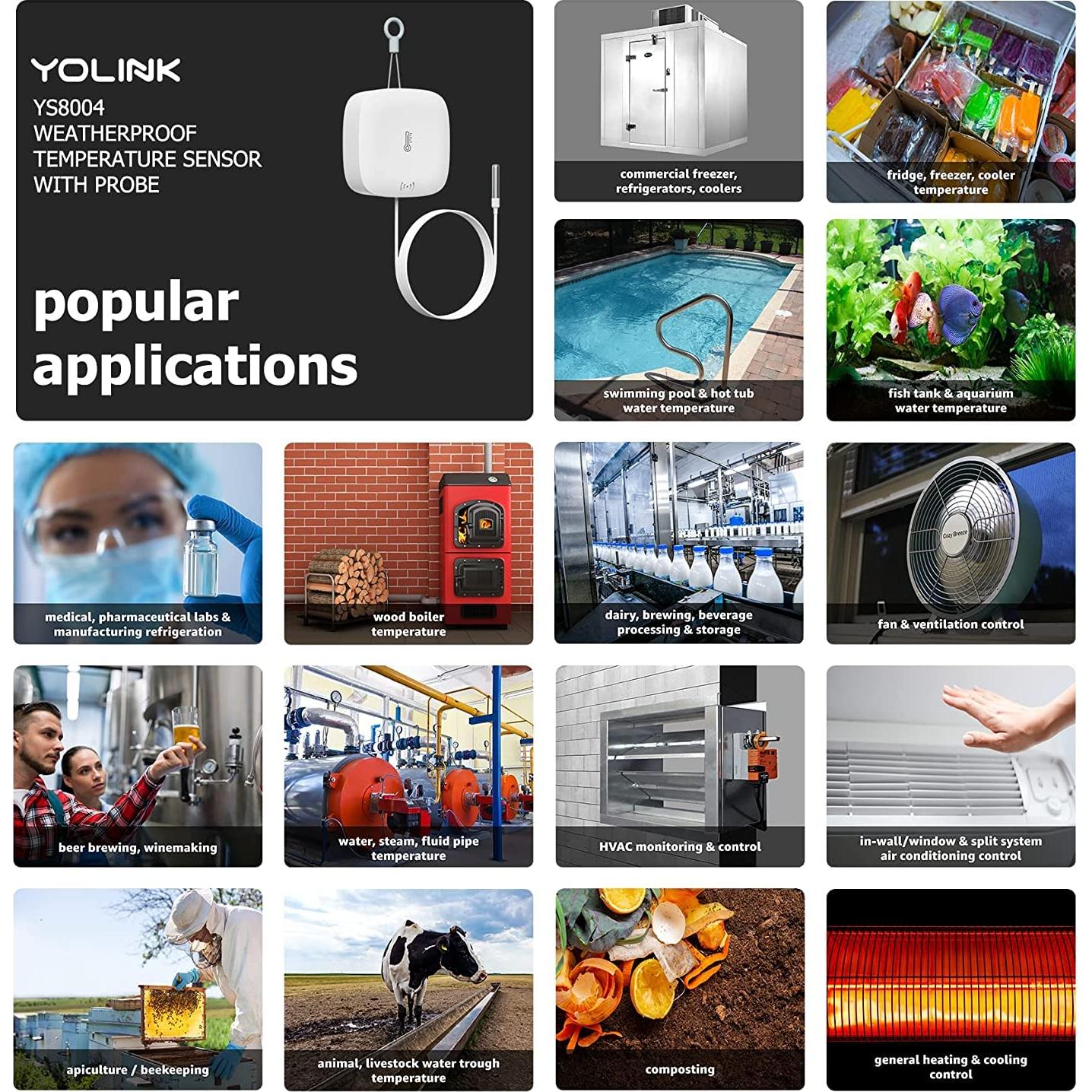 Sensor de Temperatura y Humedad YoLink con Hub, 304.8m