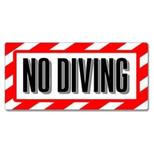 Pegatina de Advertencia No Bucear GRAPHICS & MORE 17.78x8.38 cm