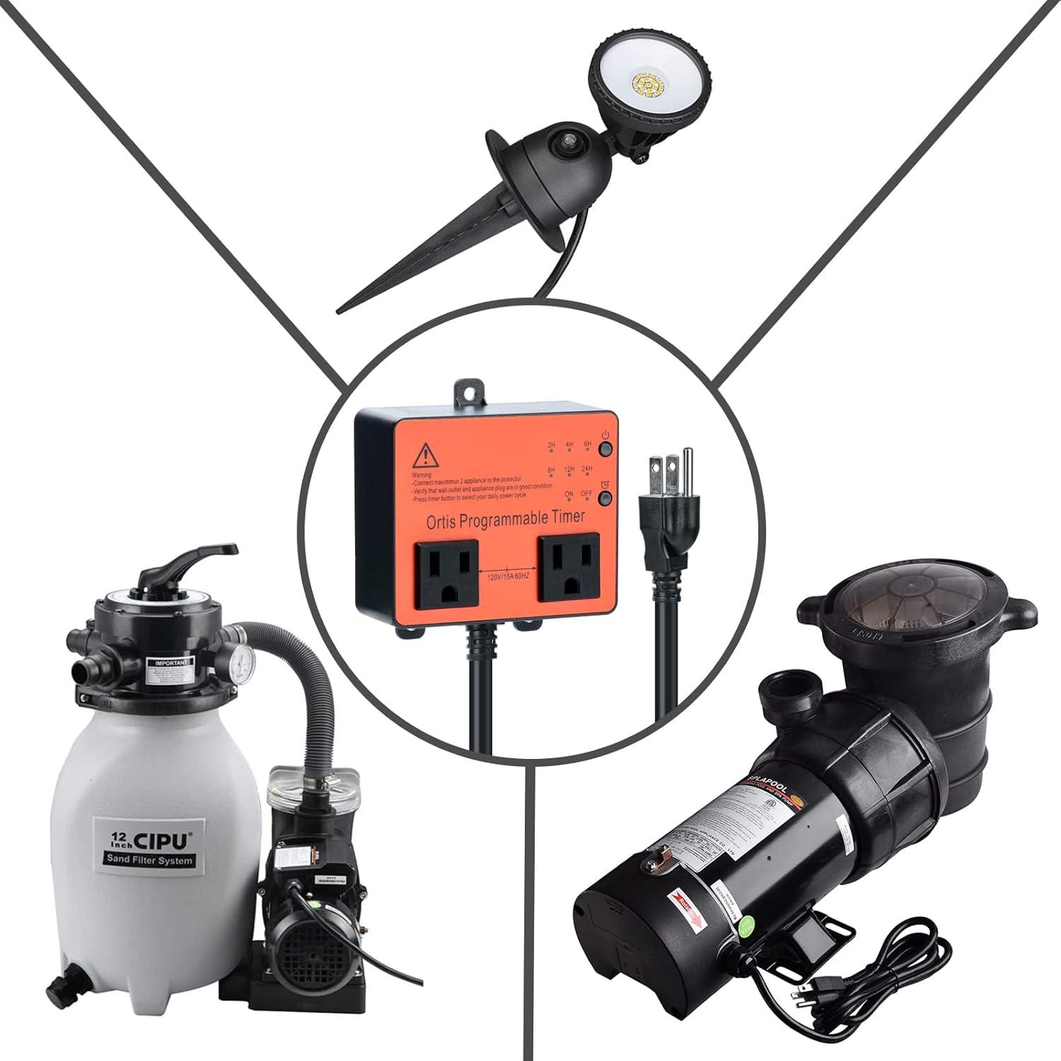 Temporizador Inteligente Ortis para Piscinas y Bombas - Naranja