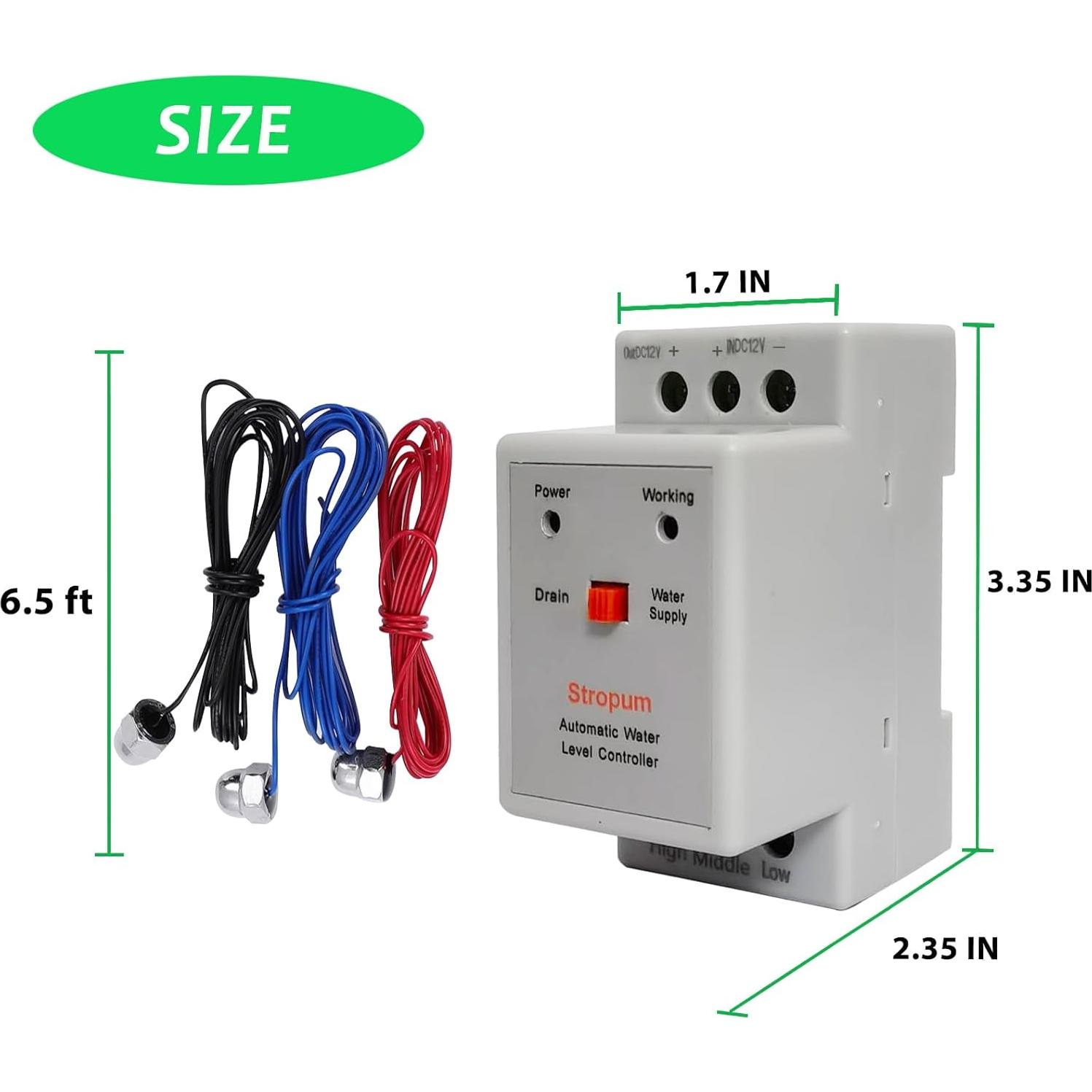 Controlador Automático de Nivel de Agua Stropum 12V 1.98m