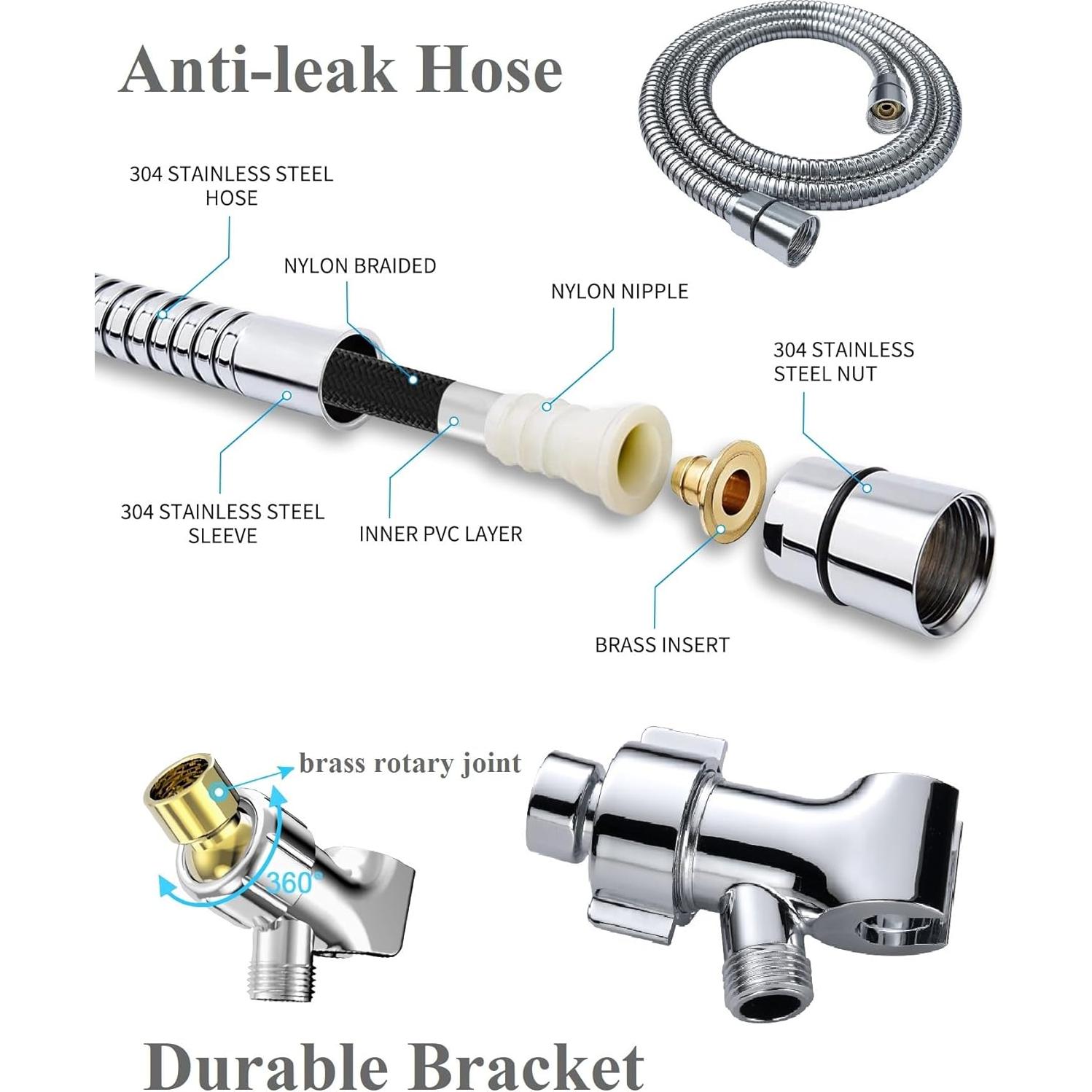 Cabezal de Ducha BOWGER 7 Modos Alta Presión 12.7 cm Cromo