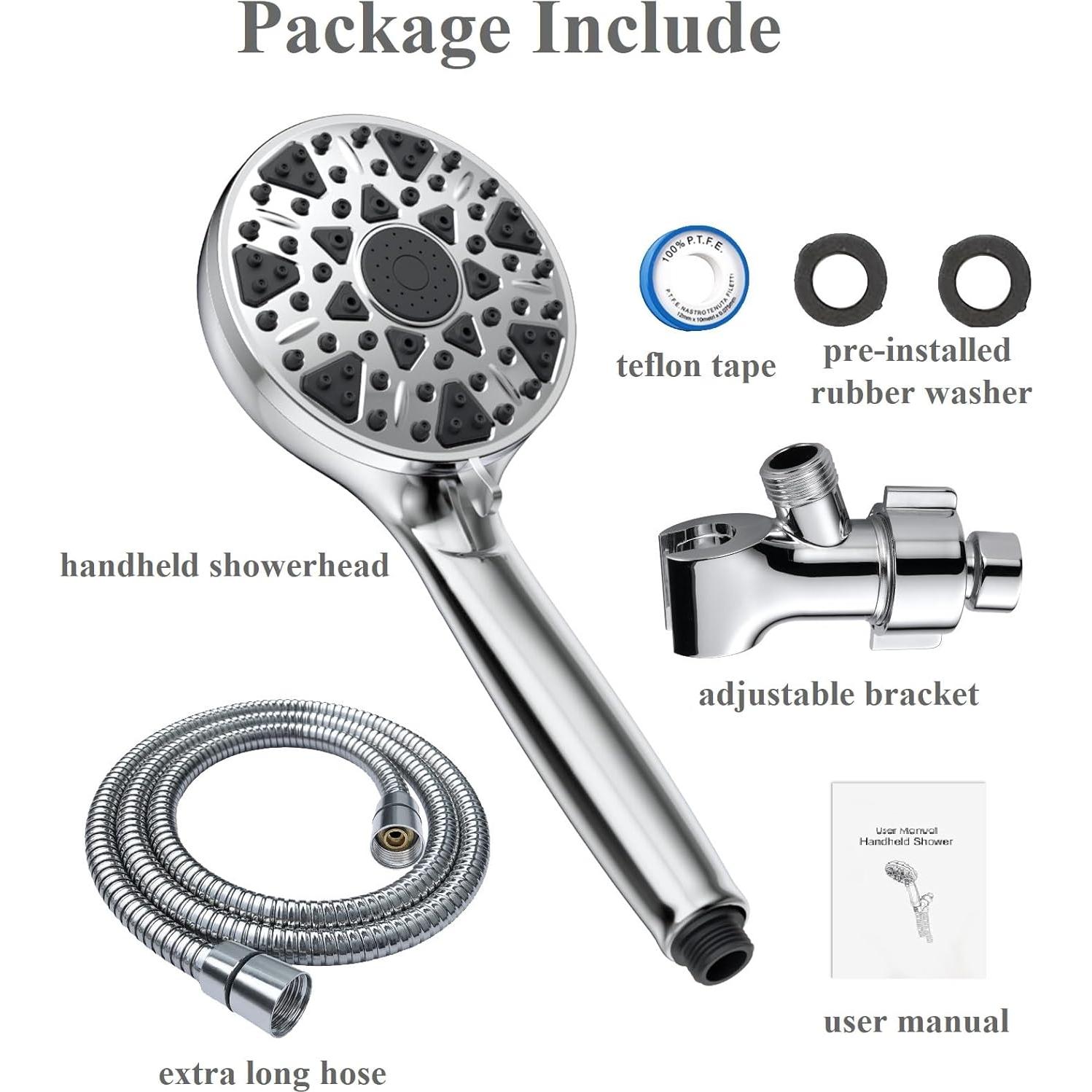 Cabezal de Ducha BOWGER 7 Modos Alta Presión 12.7 cm Cromo