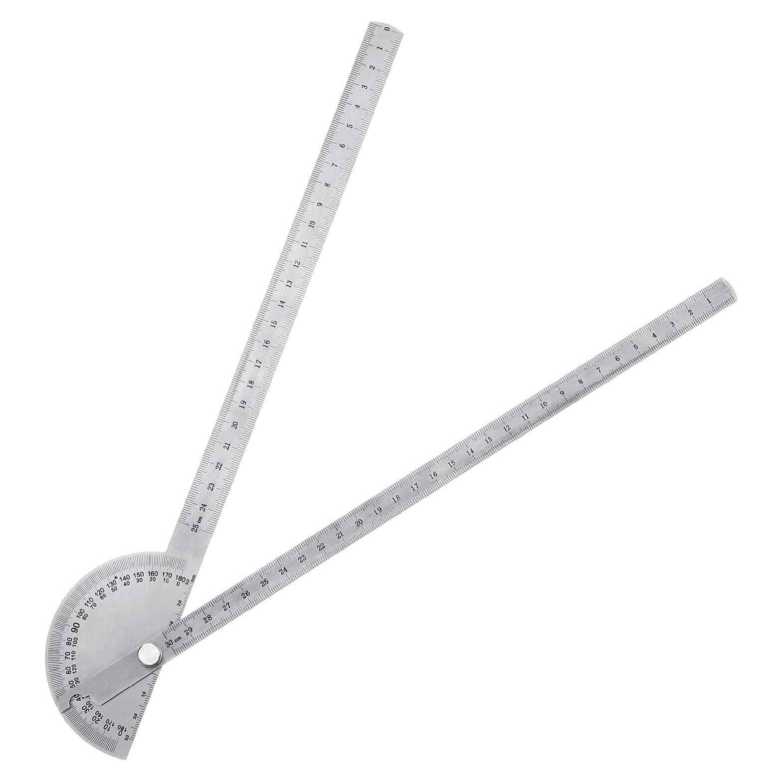 Regla y Transportador de Acero Inoxidable Outus 30 cm 180°